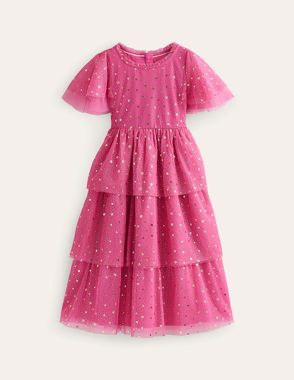 Tüllkleid mit Folienstern-Sweet William Rosa-1
