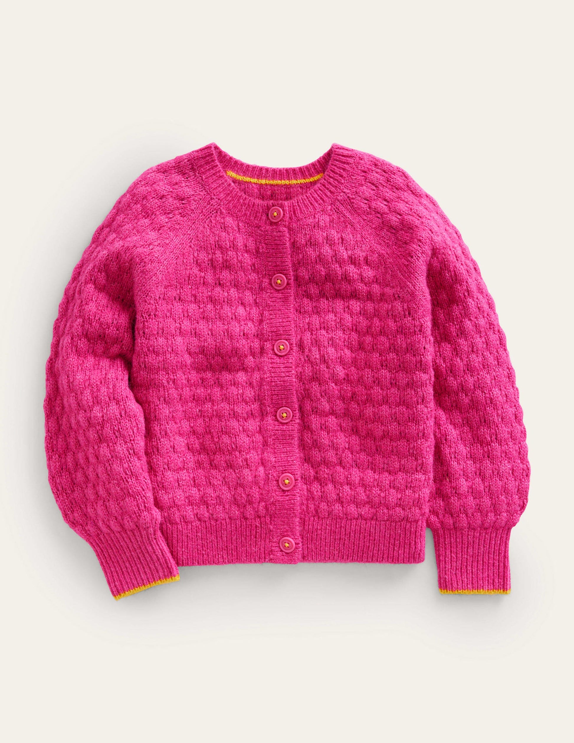 Cardigan en maille noisette-Rose moyen-1