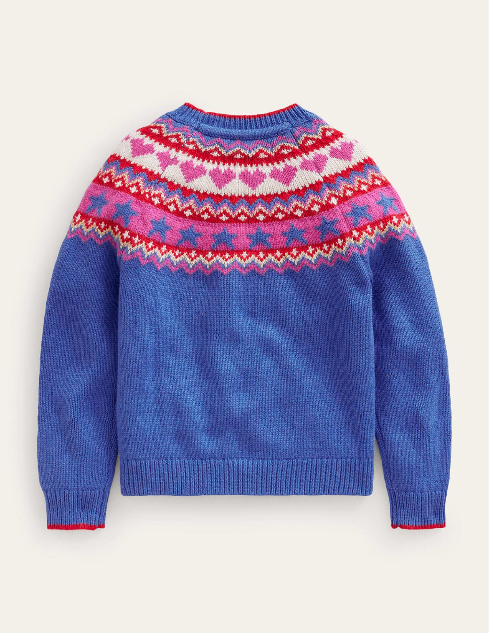 Fair-Isle-Pullover-Fluro Blau Meliert - Image 2