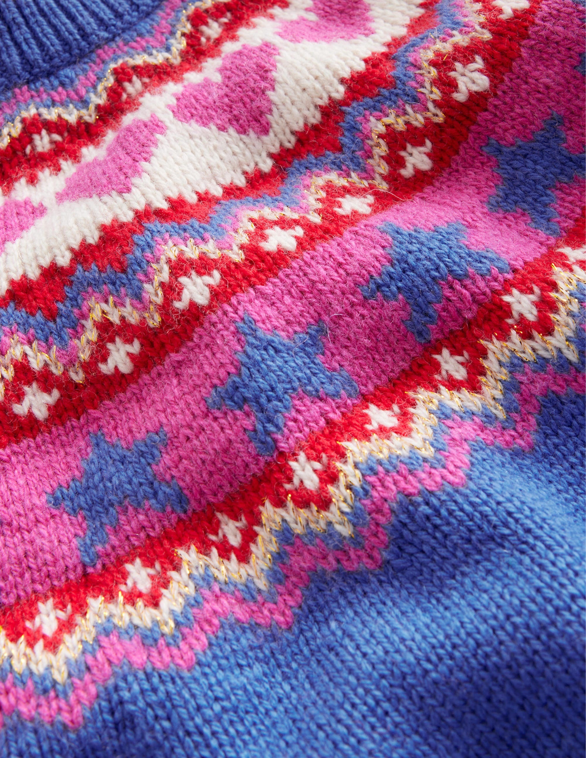 Fair-Isle-Pullover-Fluro Blau Meliert - Image 3