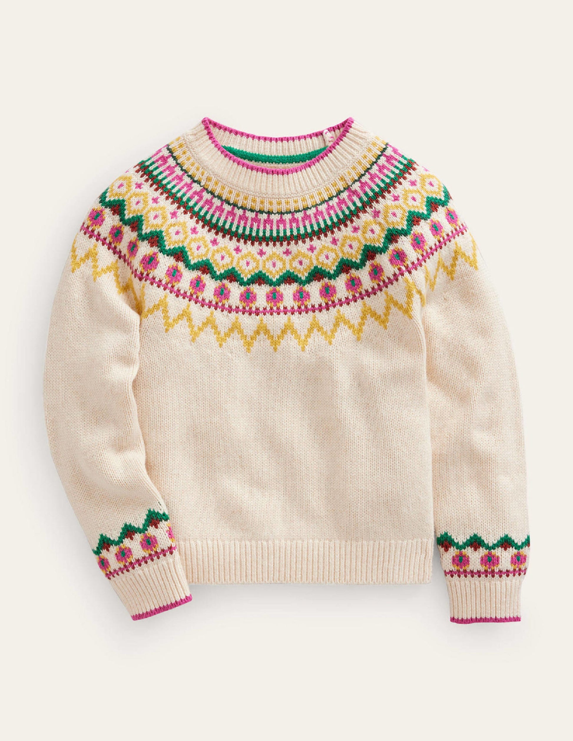 Fair-Isle-Pullover-Haferbeige Meliert-1