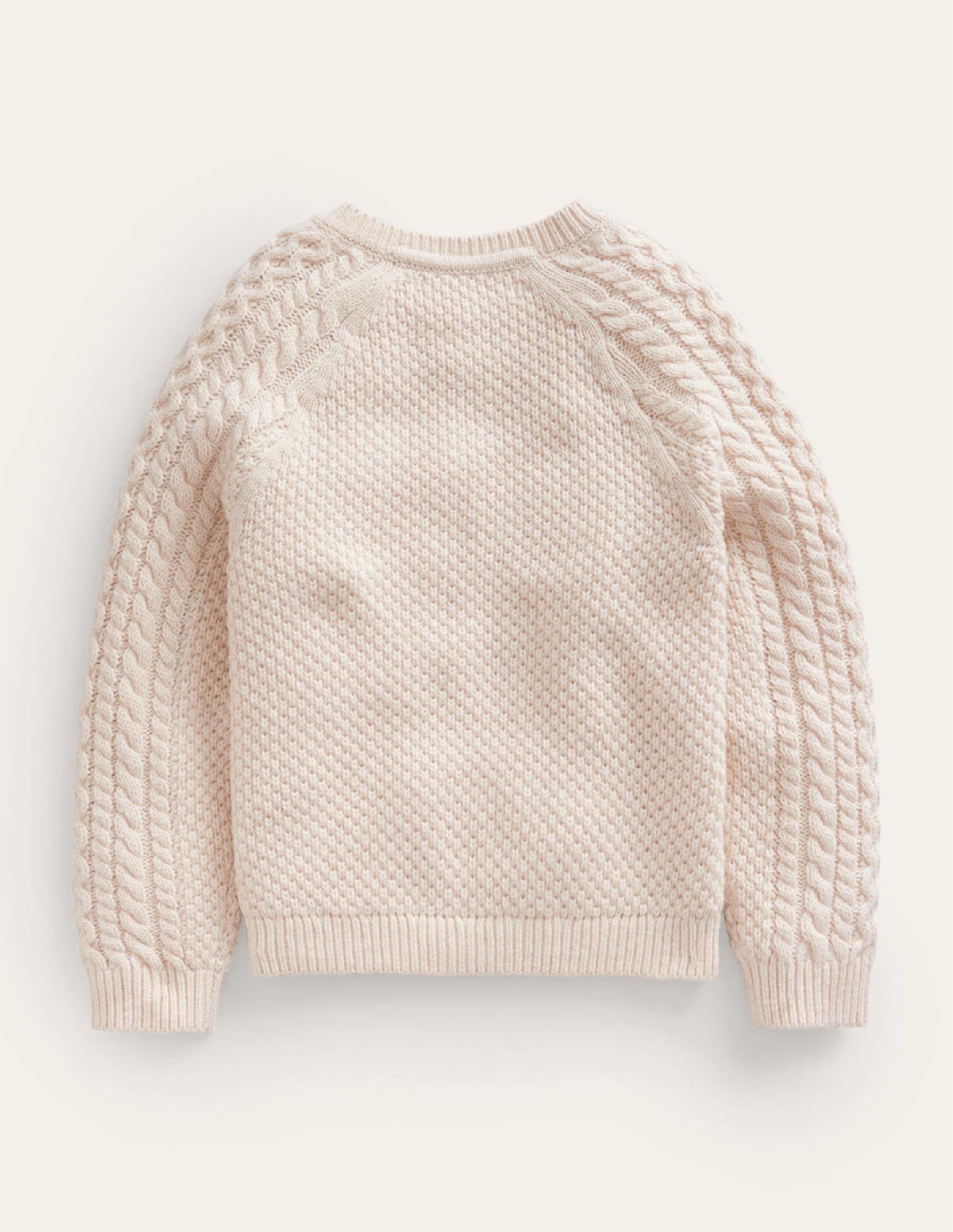 Strickjacke mit Zopfmuster-Beige Meliert - Image 2