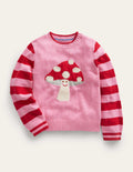 Bouclé-Pullover mit Fliegenpilz-Azalee Fliegenpilz