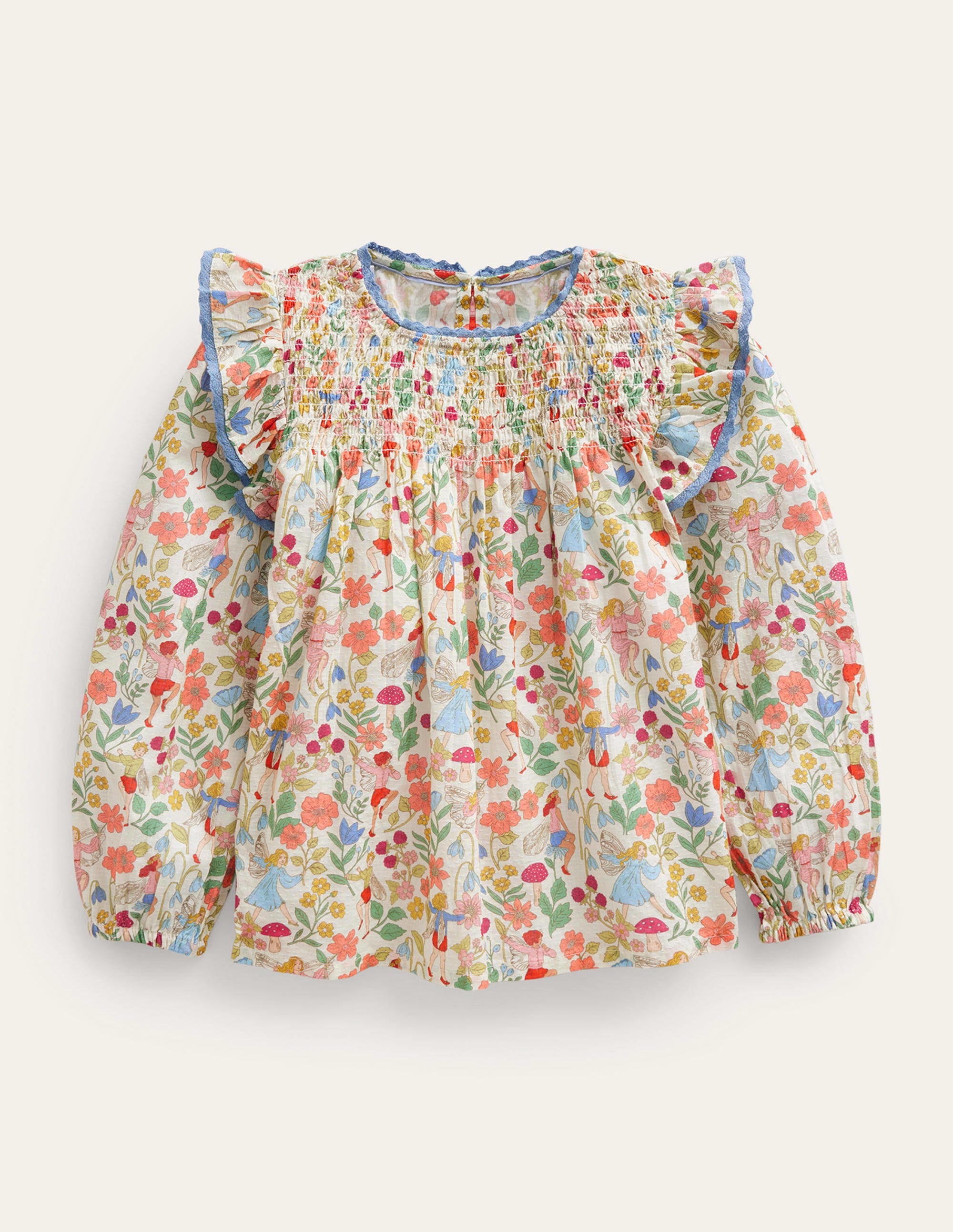 Blouse volantée à smocks-Fées vanille - Image 1