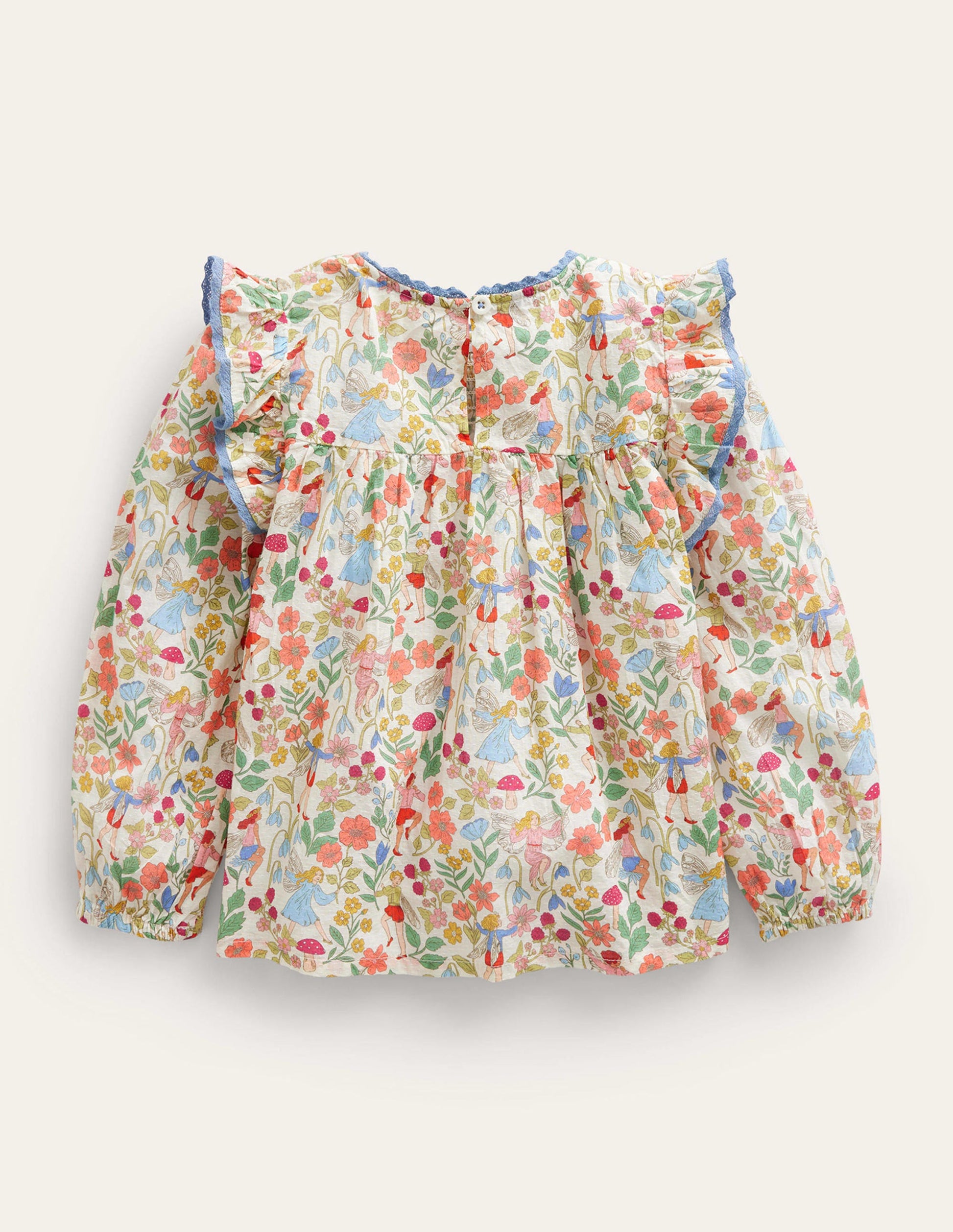 Blouse volantée à smocks-Fées vanille-2
