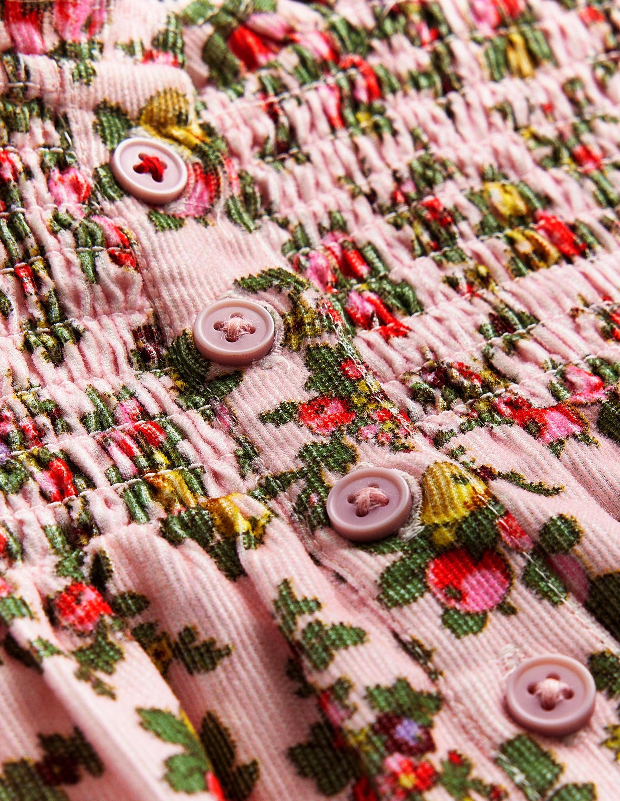 Shirred Cord Dress-French Pink Apple Orchard - Image 3