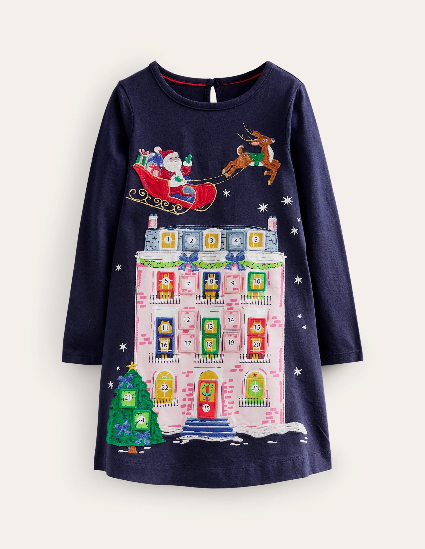 Robe à appliqué calendrier de l'Avent-Bleu marine foncé-1