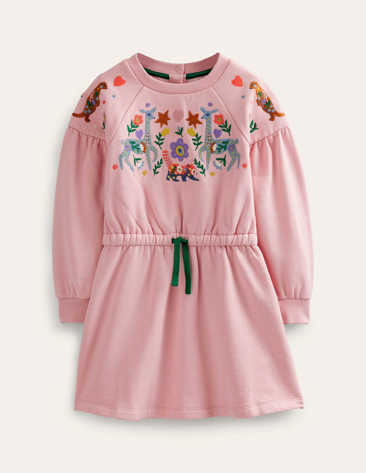 Besticktes Sweatshirt-Kleid-Delfinrosa Tiere - Image 1