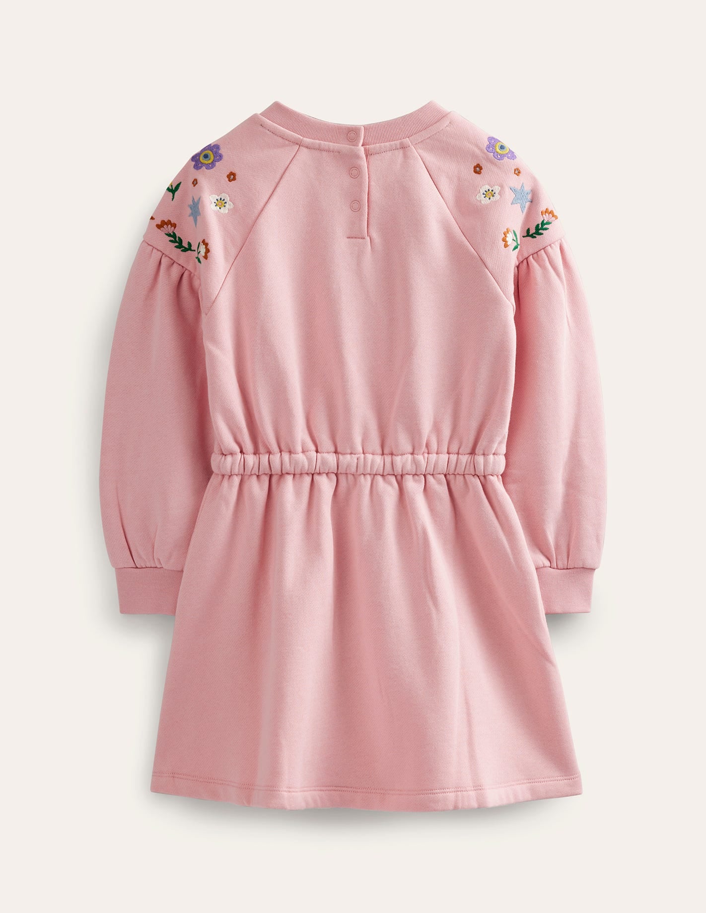 Besticktes Sweatshirt-Kleid-Delfinrosa Tiere-2