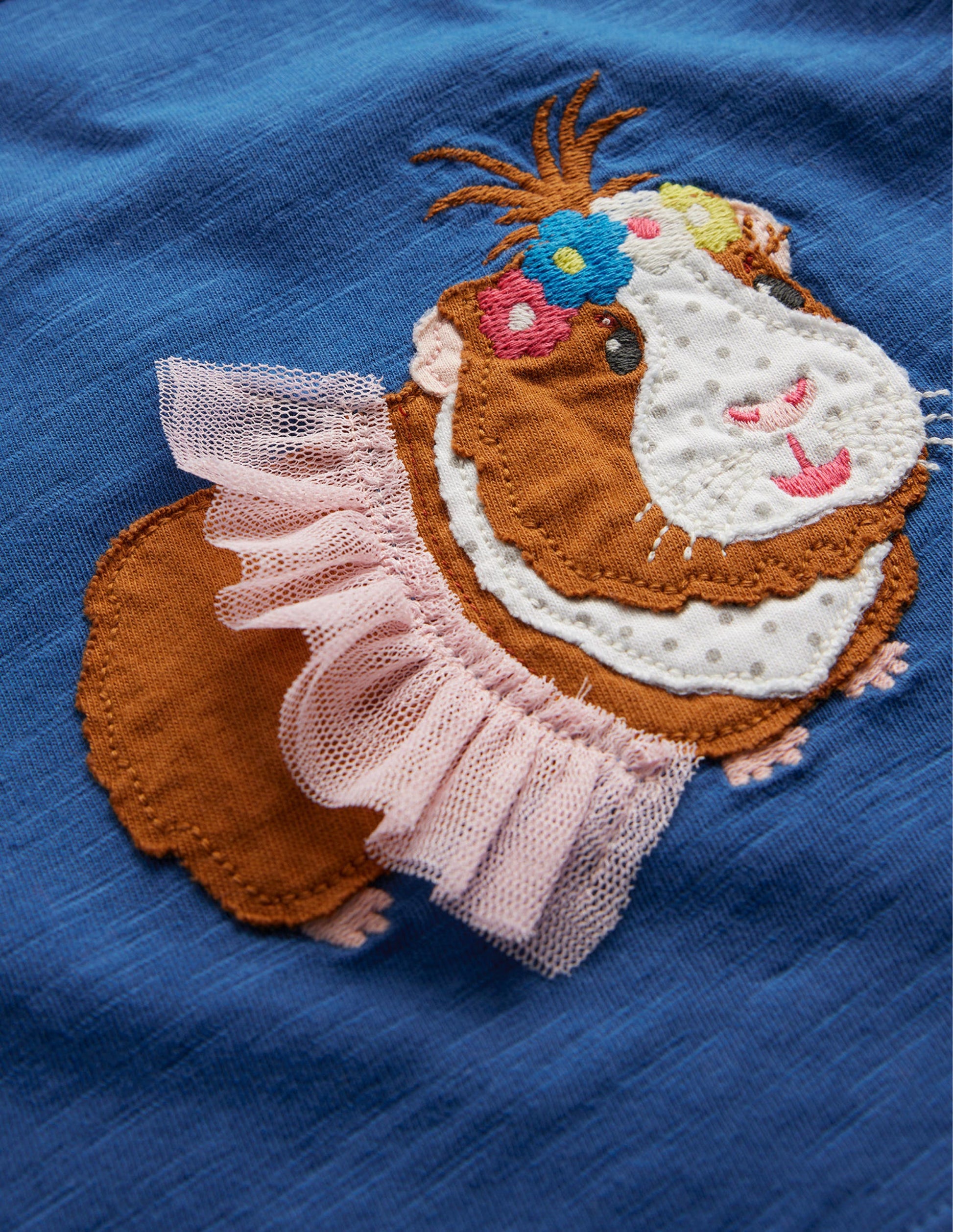 Tunique à appliqué fun-Cochon d'Inde bleu de Delft-3