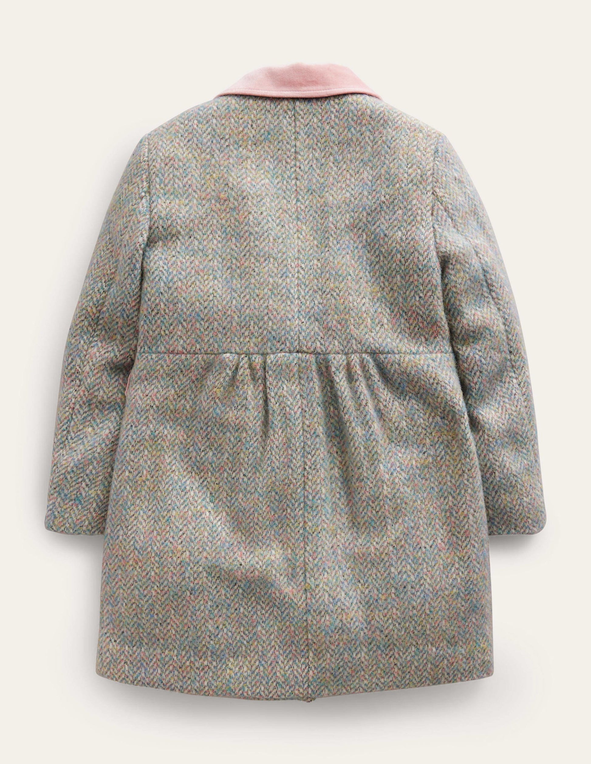 Manteau en laine mélangée-Chevrons rose/bleu-2