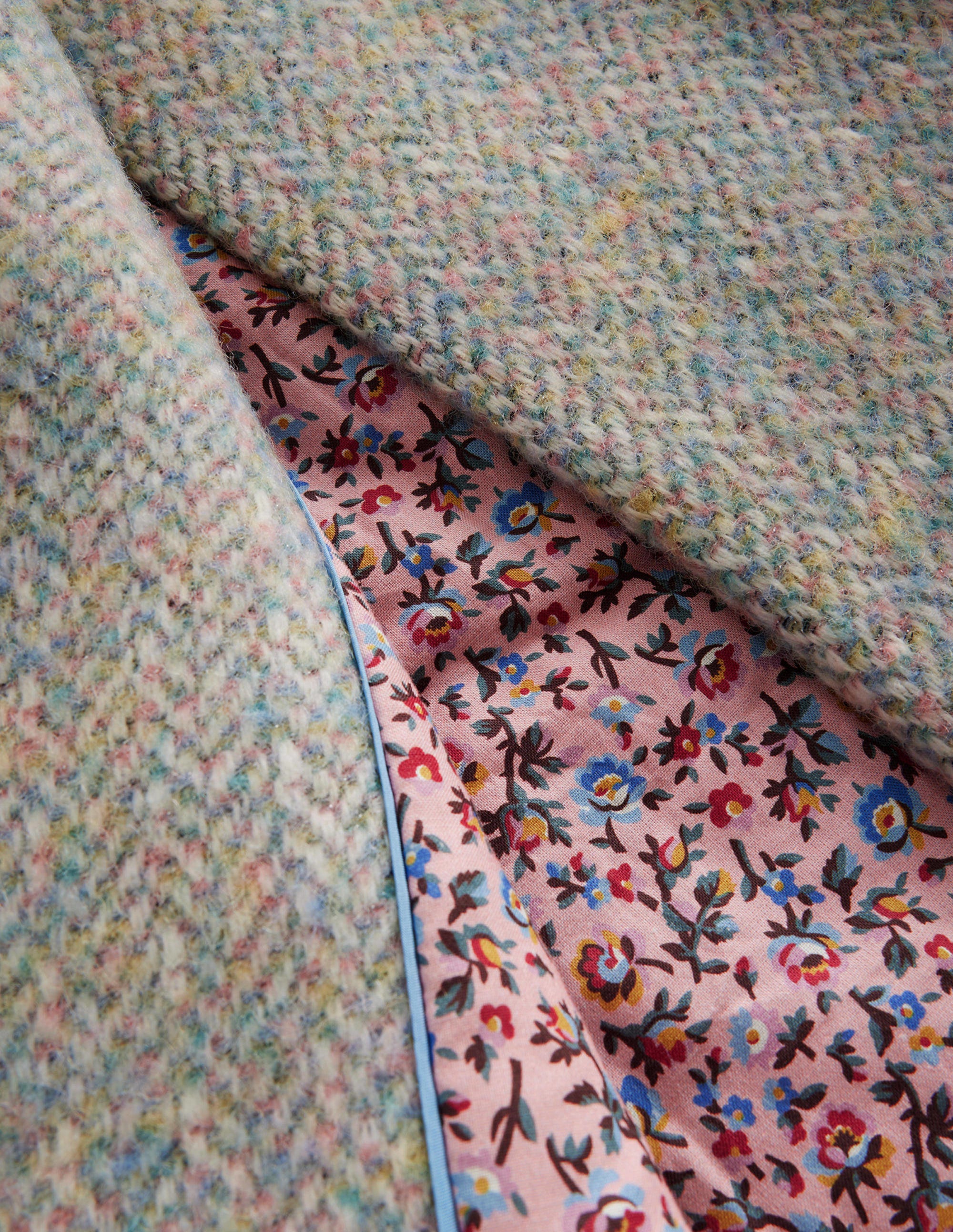 Manteau en laine mélangée-Chevrons rose/bleu - Image 3