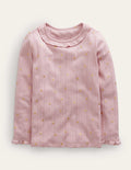 Ruffle Sparkle Pointelle-French Pink Gold Star
