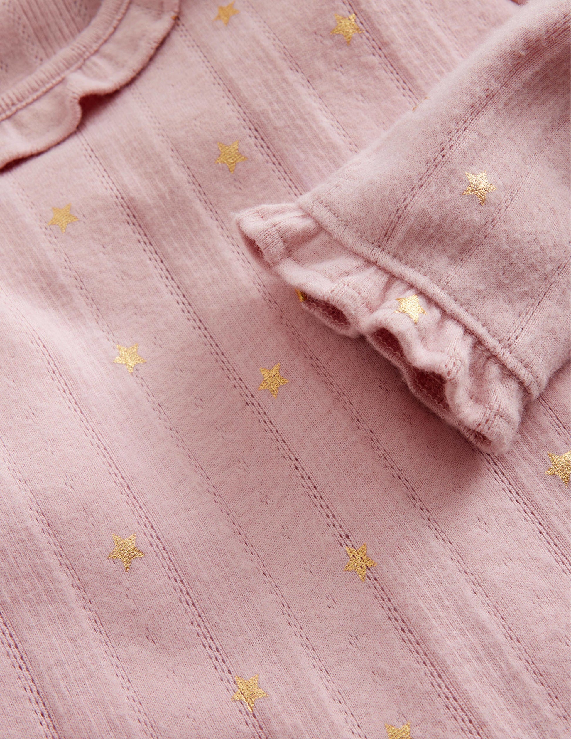 Ruffle Sparkle Pointelle-French Pink Gold Star-3