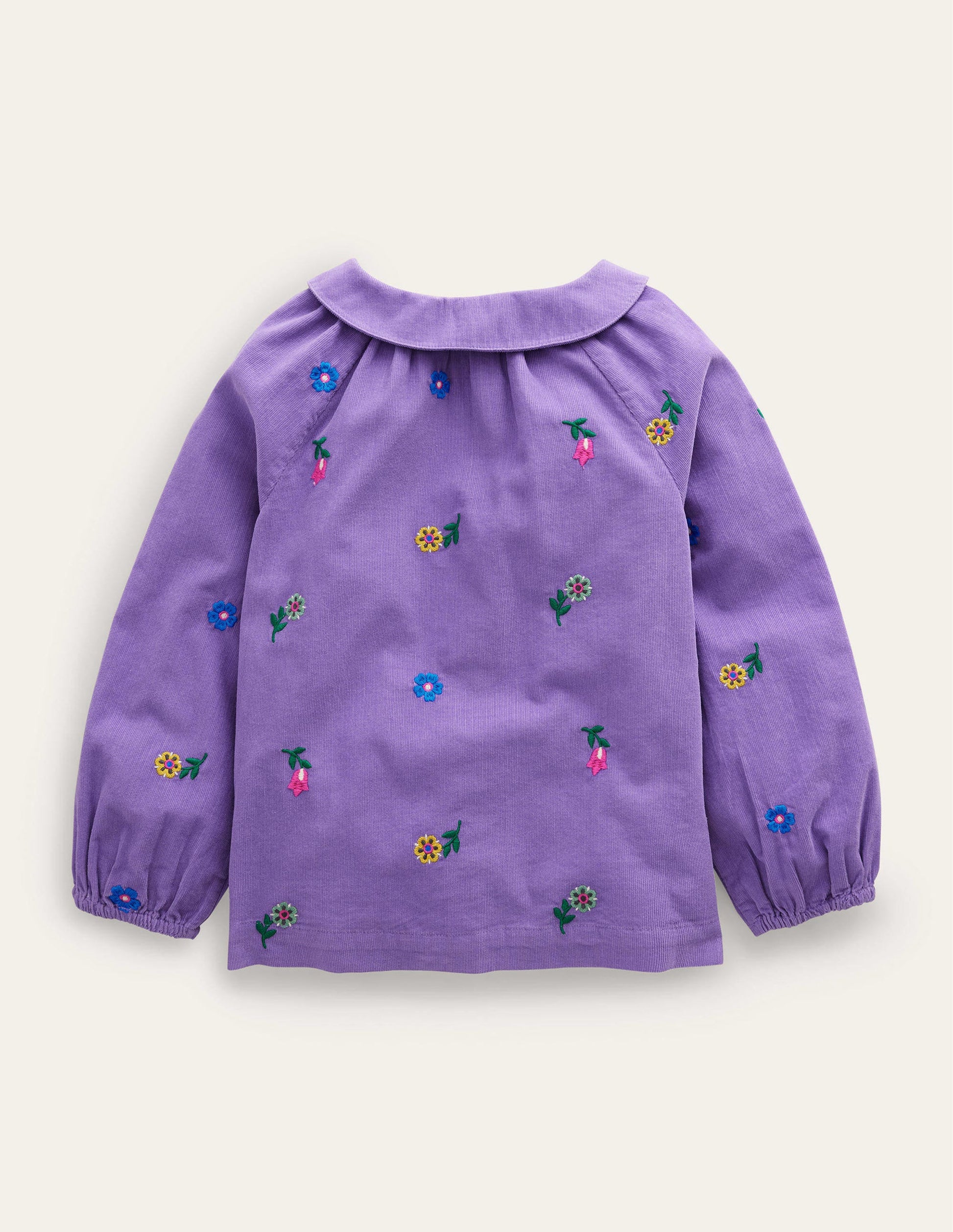 Embroidered Cord Shirt-Aster Purple Floral-2