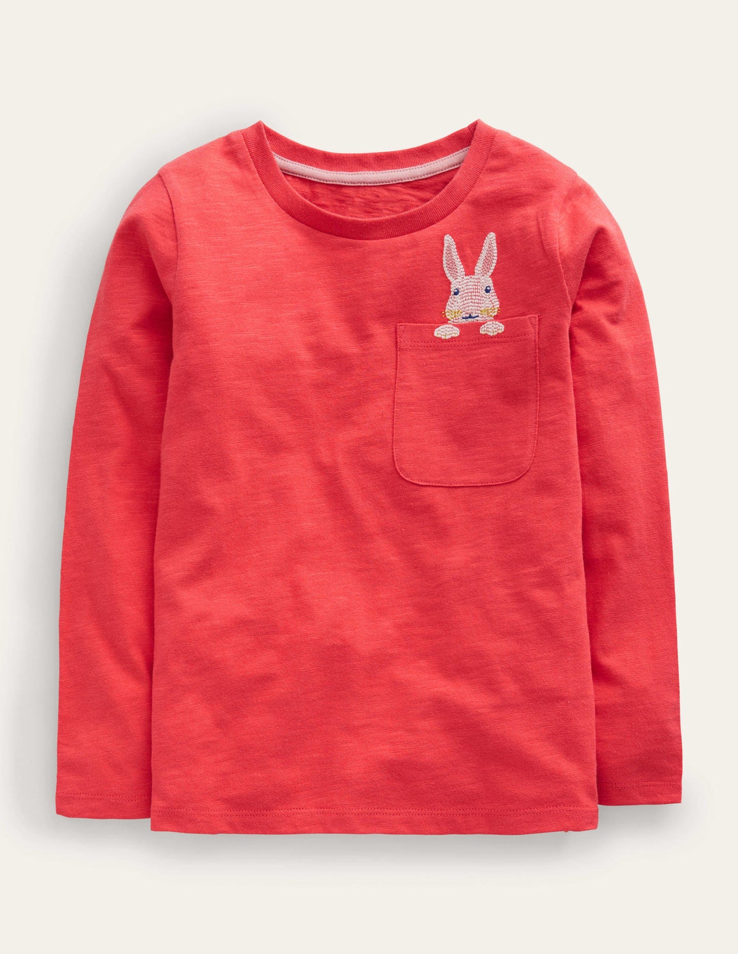 Logo-T-Shirt mit Tasche-Marmeladenrot Häschen