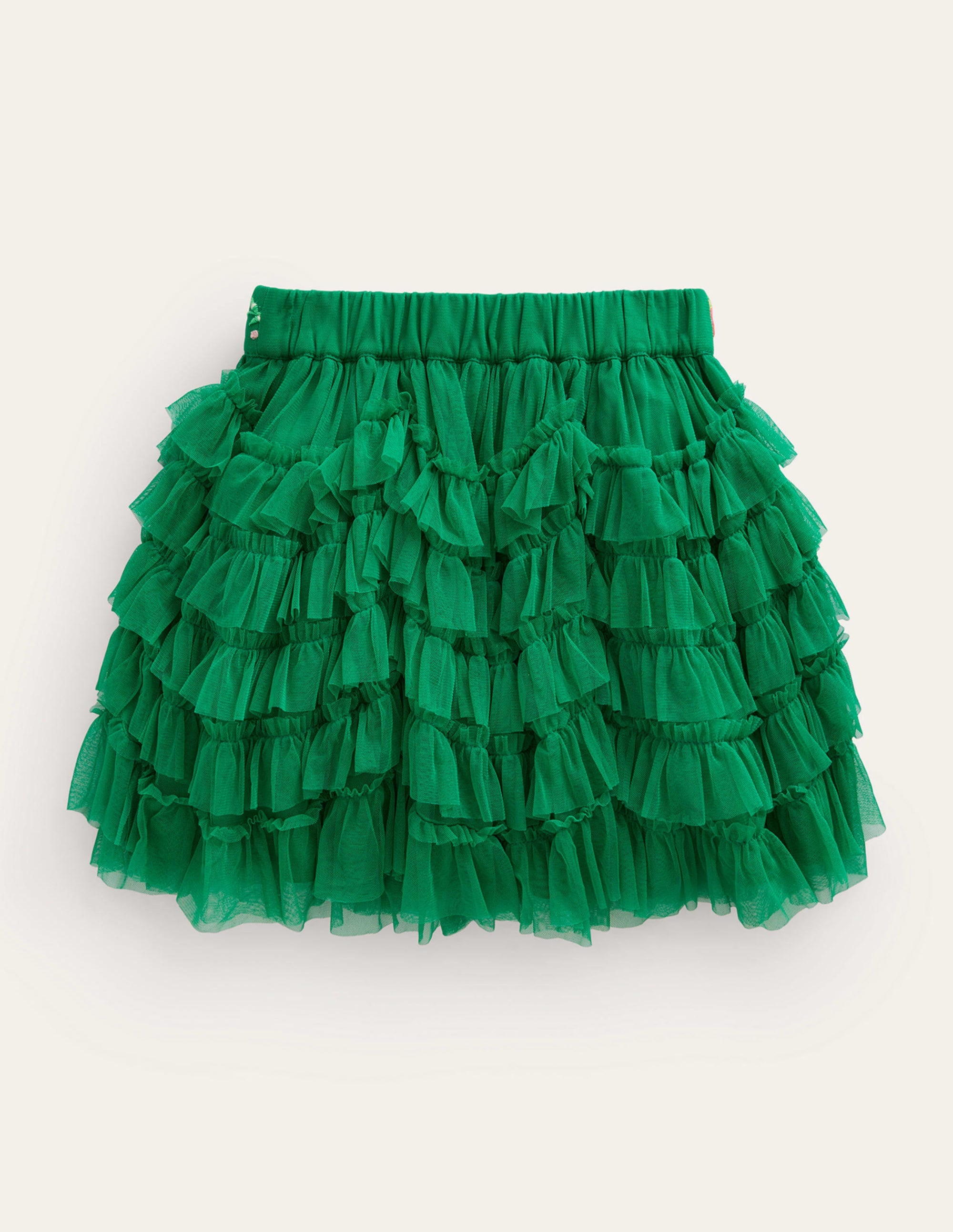 Jupe midi en tulle à volants-Vert viridian - Image 2