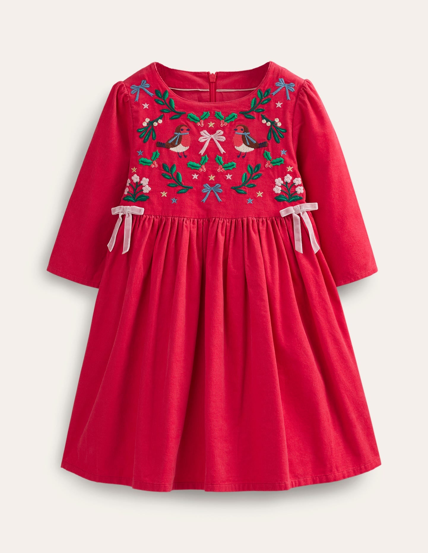Besticktes Kleid aus Cord-Pfingstrose Festlich - Image 1
