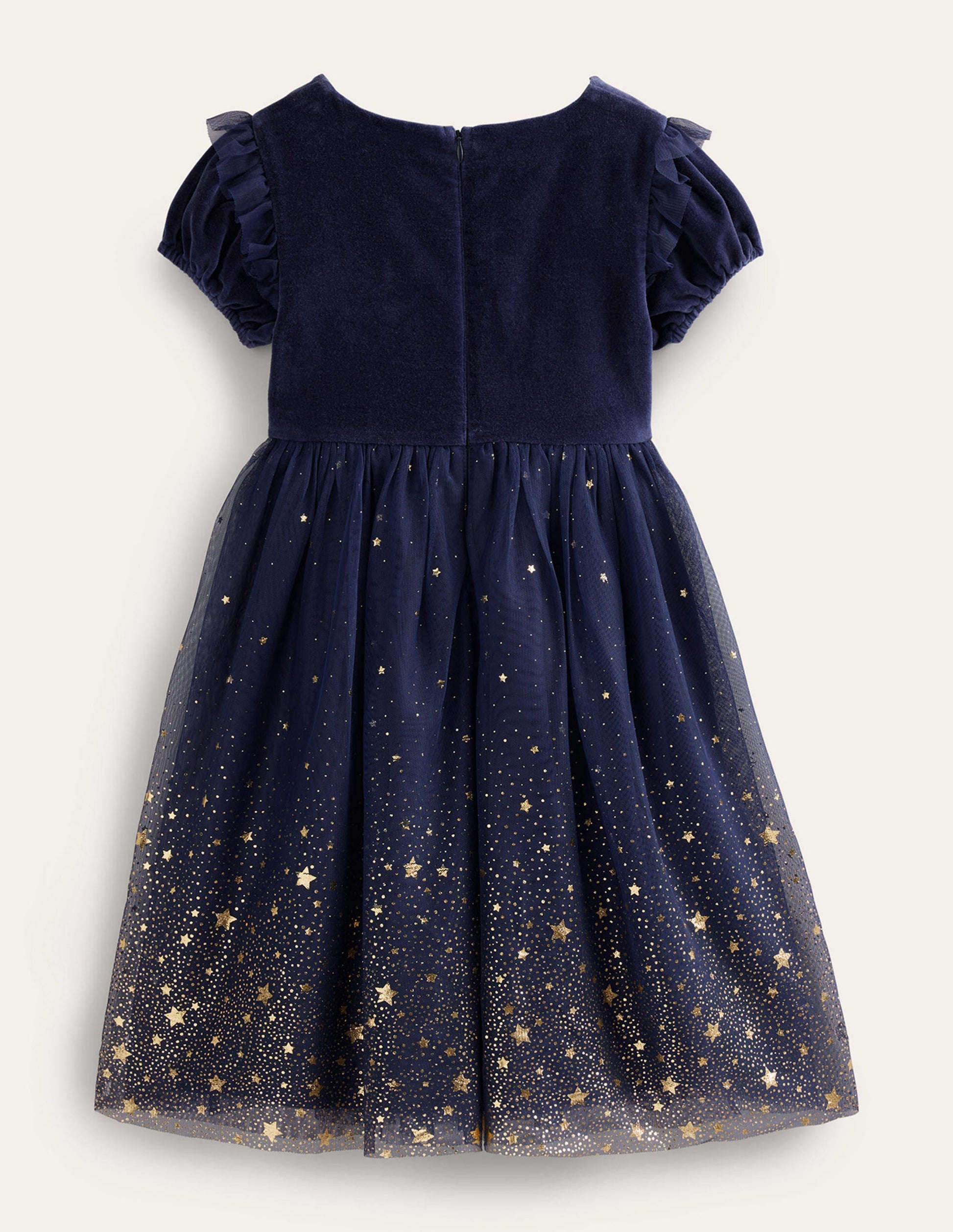 Metallic-Kleid mit Dip-Dye-Effekt-Französisches Marineblau-2
