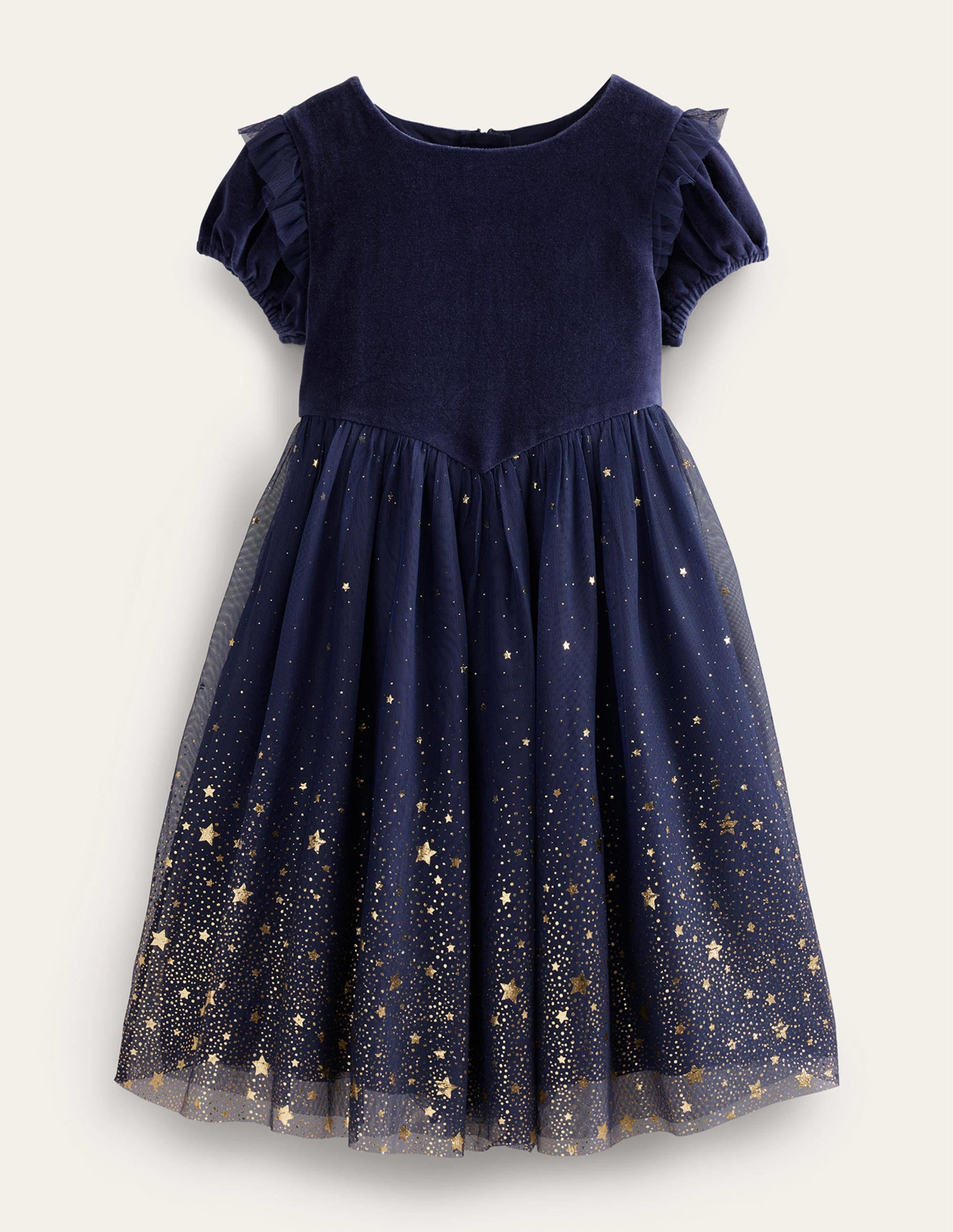 Metallic-Kleid mit Dip-Dye-Effekt-Französisches Marineblau - Image 1