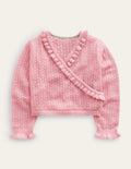 Wickel-Strickjacke im Ballett-Stil-Mandelrosa