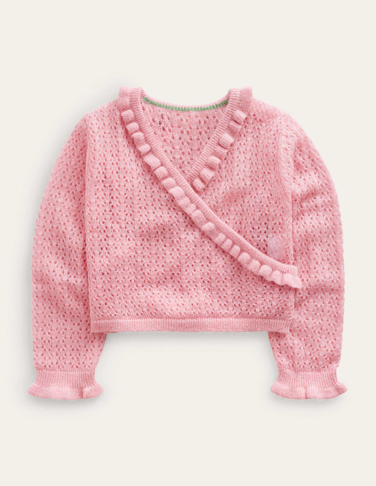 Wickel-Strickjacke im Ballett-Stil-Mandelrosa-1