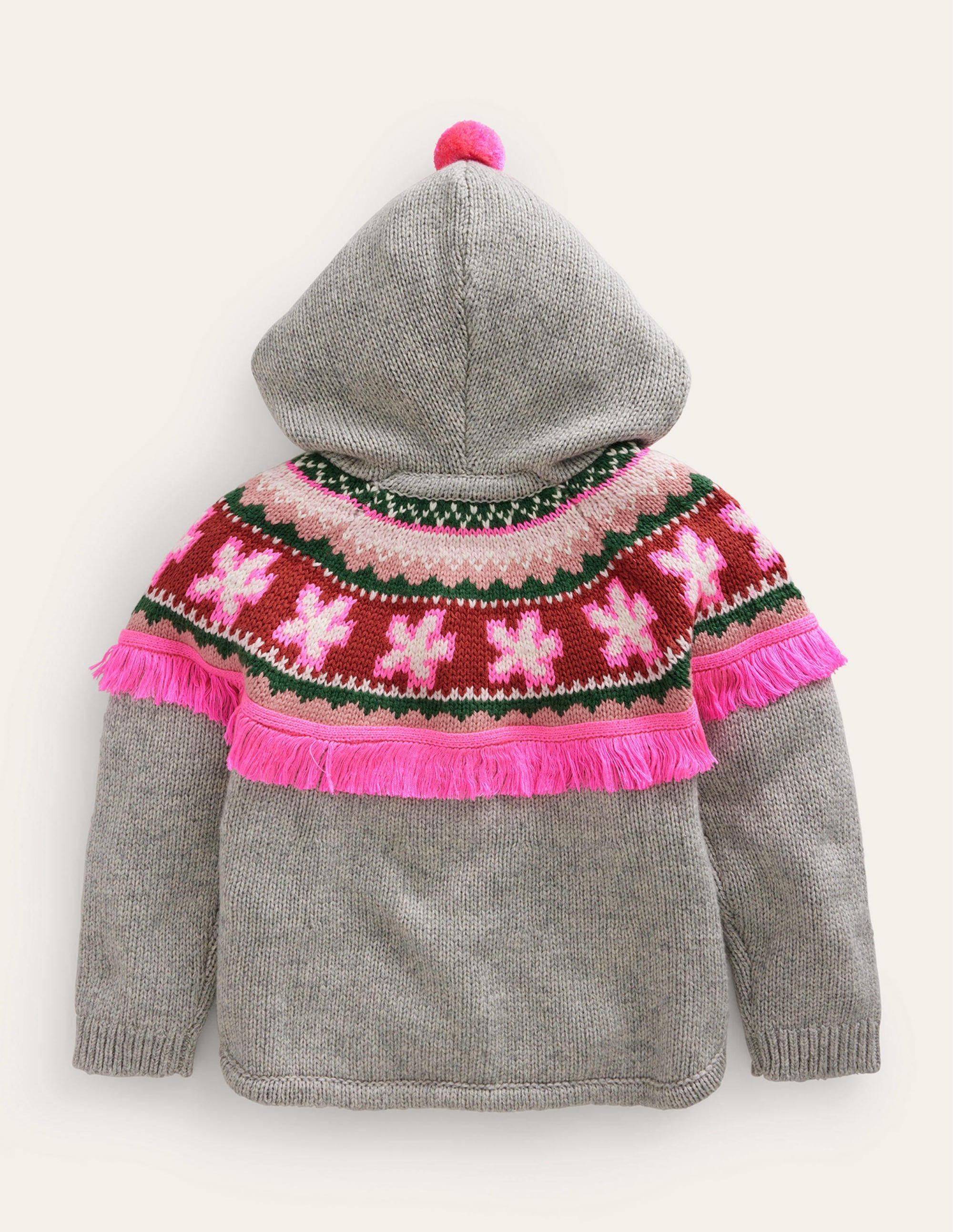 Poncho-Strickjacke-Grau Meliert - Image 2