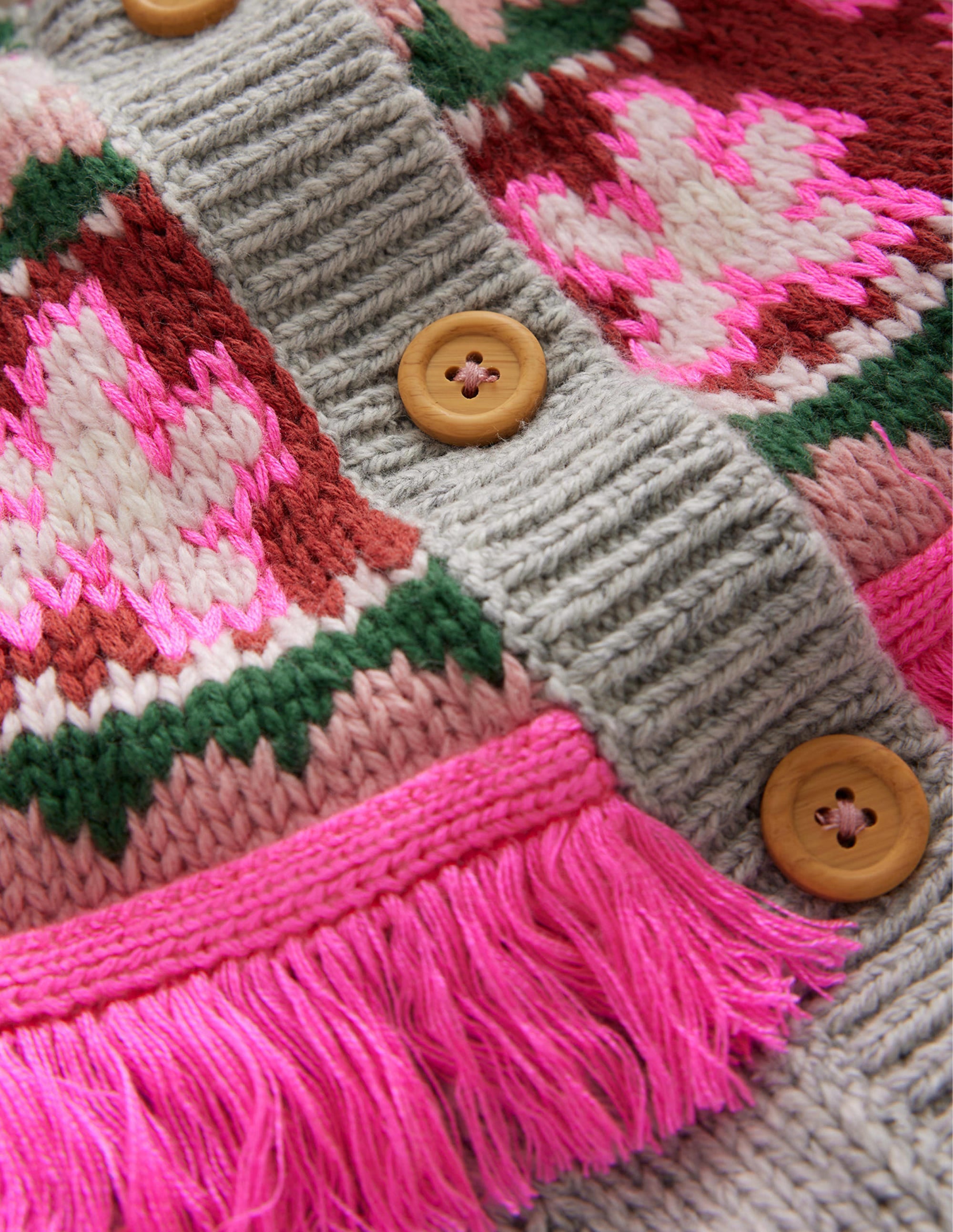 Poncho-Strickjacke-Grau Meliert - Image 3