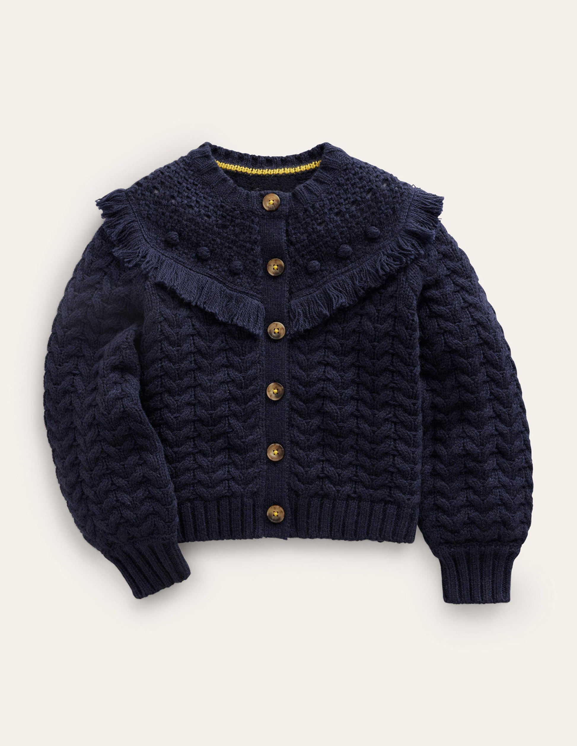 Strickjacke mit Quasten-Marineblau-1