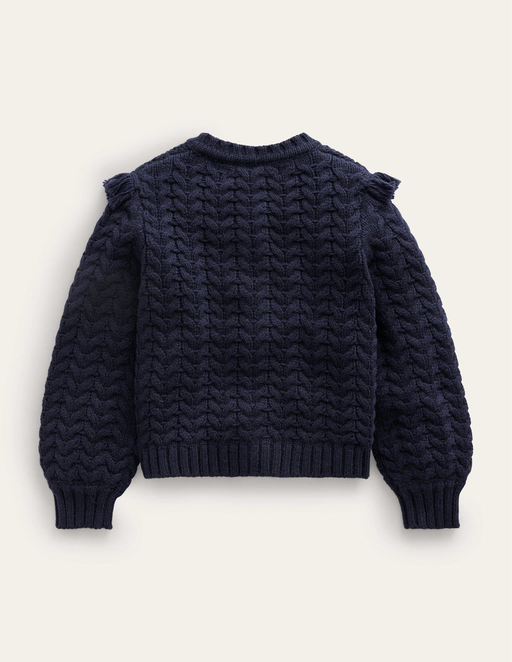 Strickjacke mit Quasten-Marineblau-2