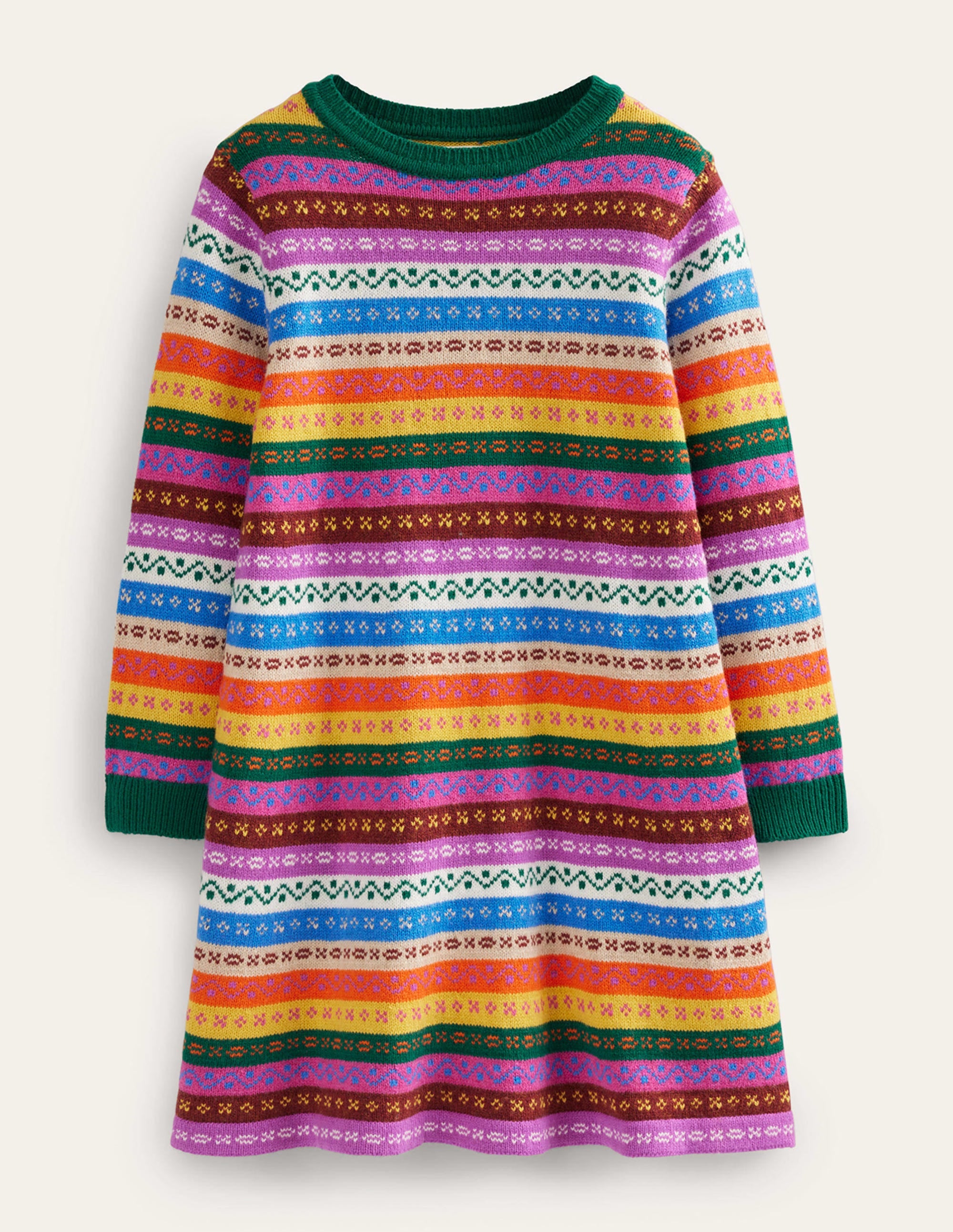 Fair-Isle-Pulloverkleid-Bunt, Fair-Isle-Muster - Image 1