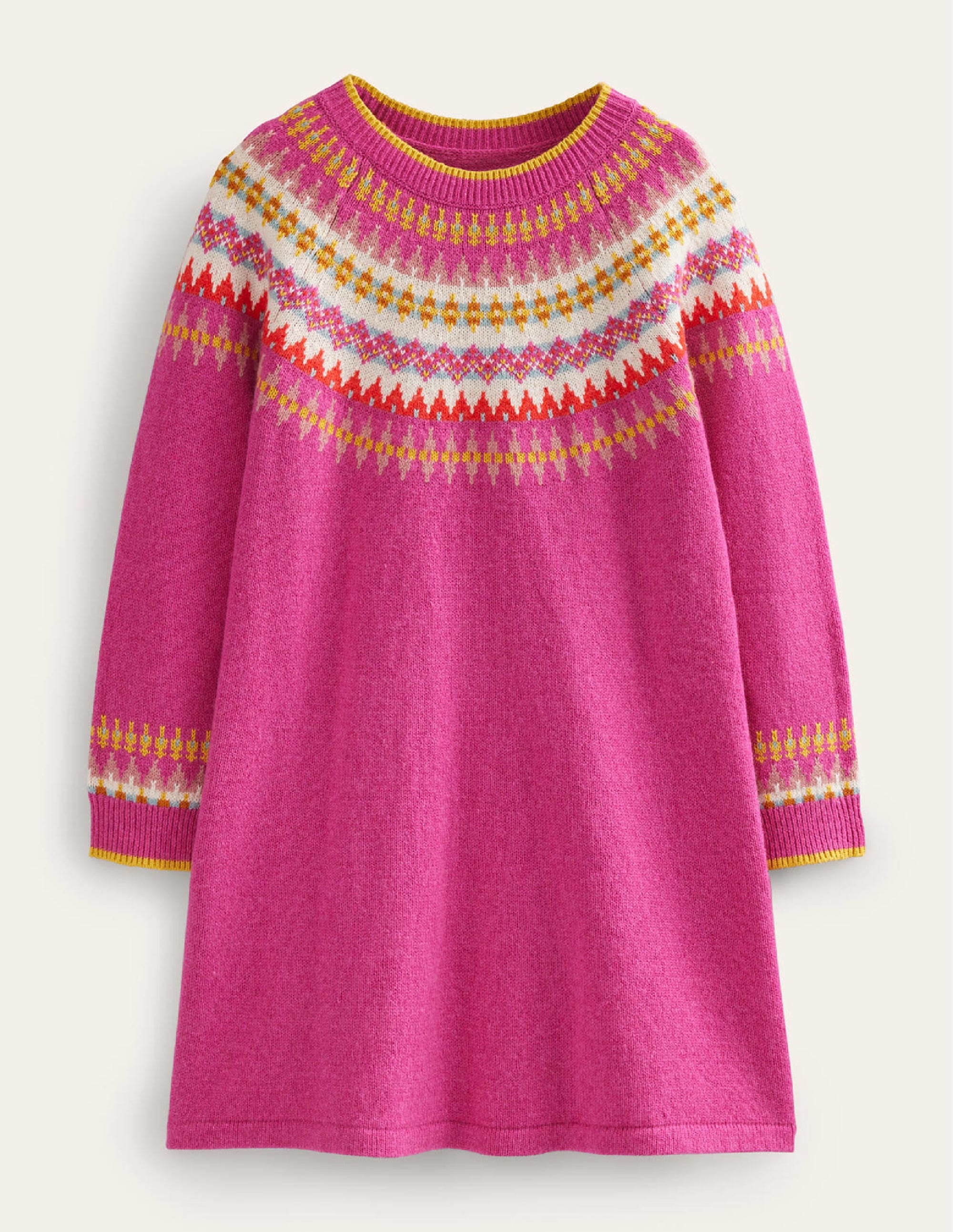 Robe-pull motif jacquard-Motif jacquard rose moyen - Image 1