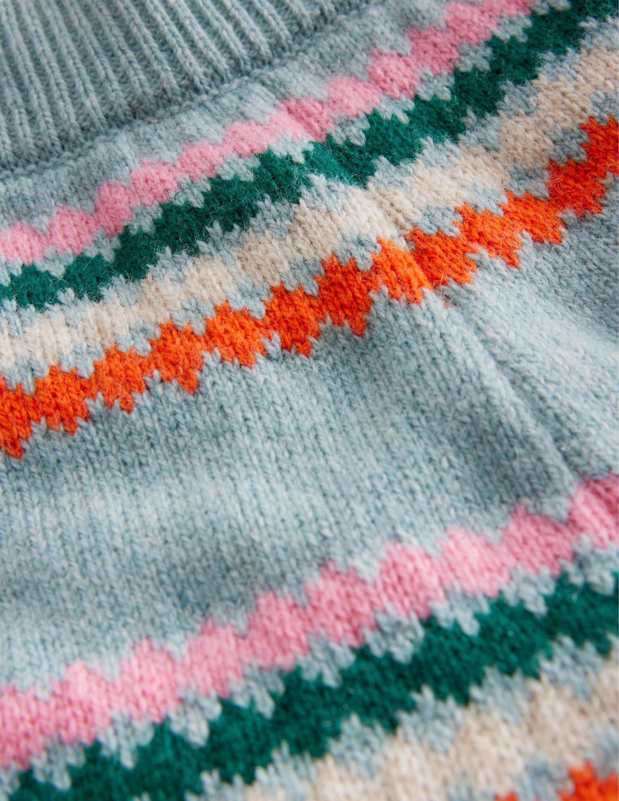 Wide Leg Knitted Trousers-Dusk Blue Stripe - Image 3
