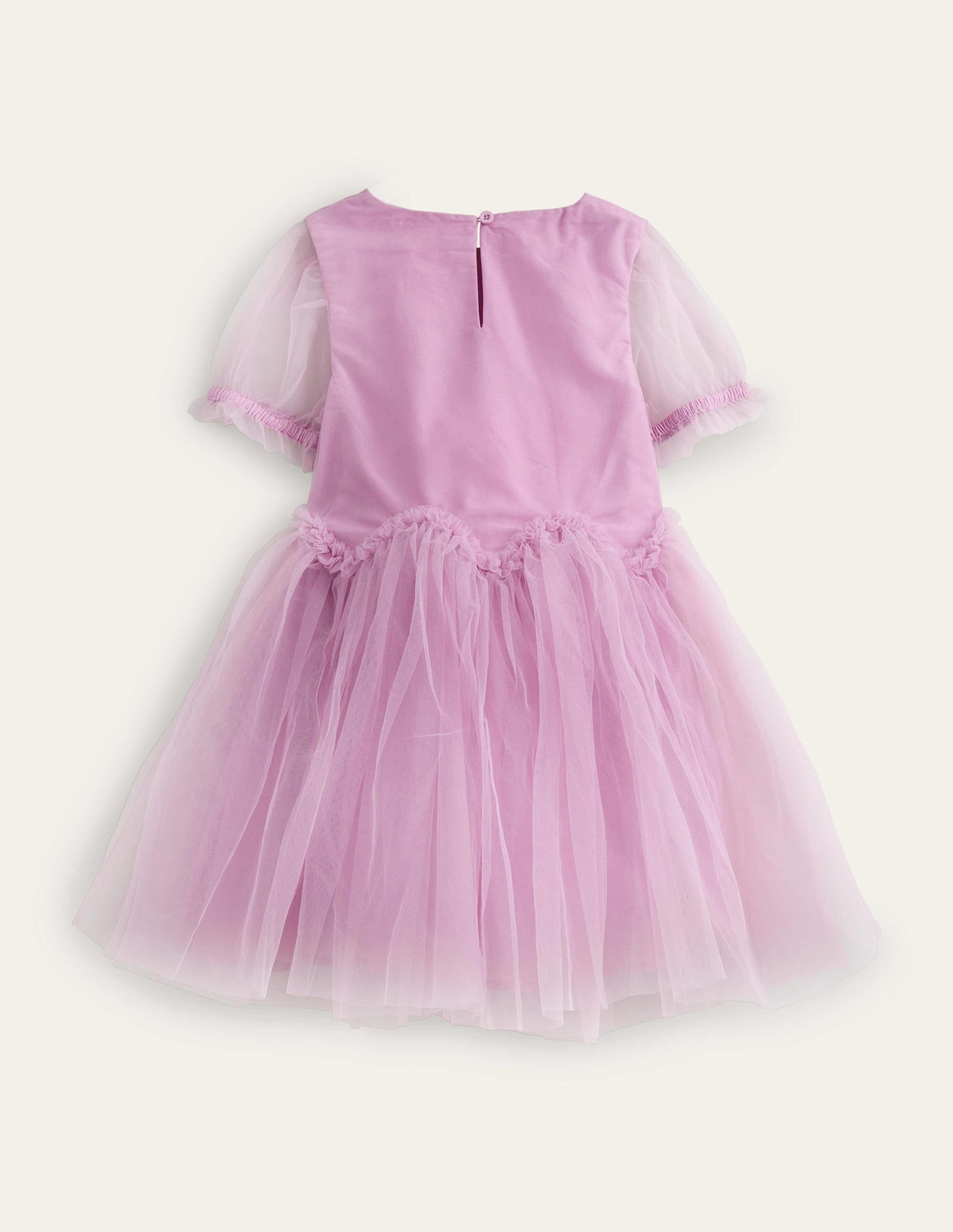 Robe en tulle à taille volantée-Lilas poudré - Image 2