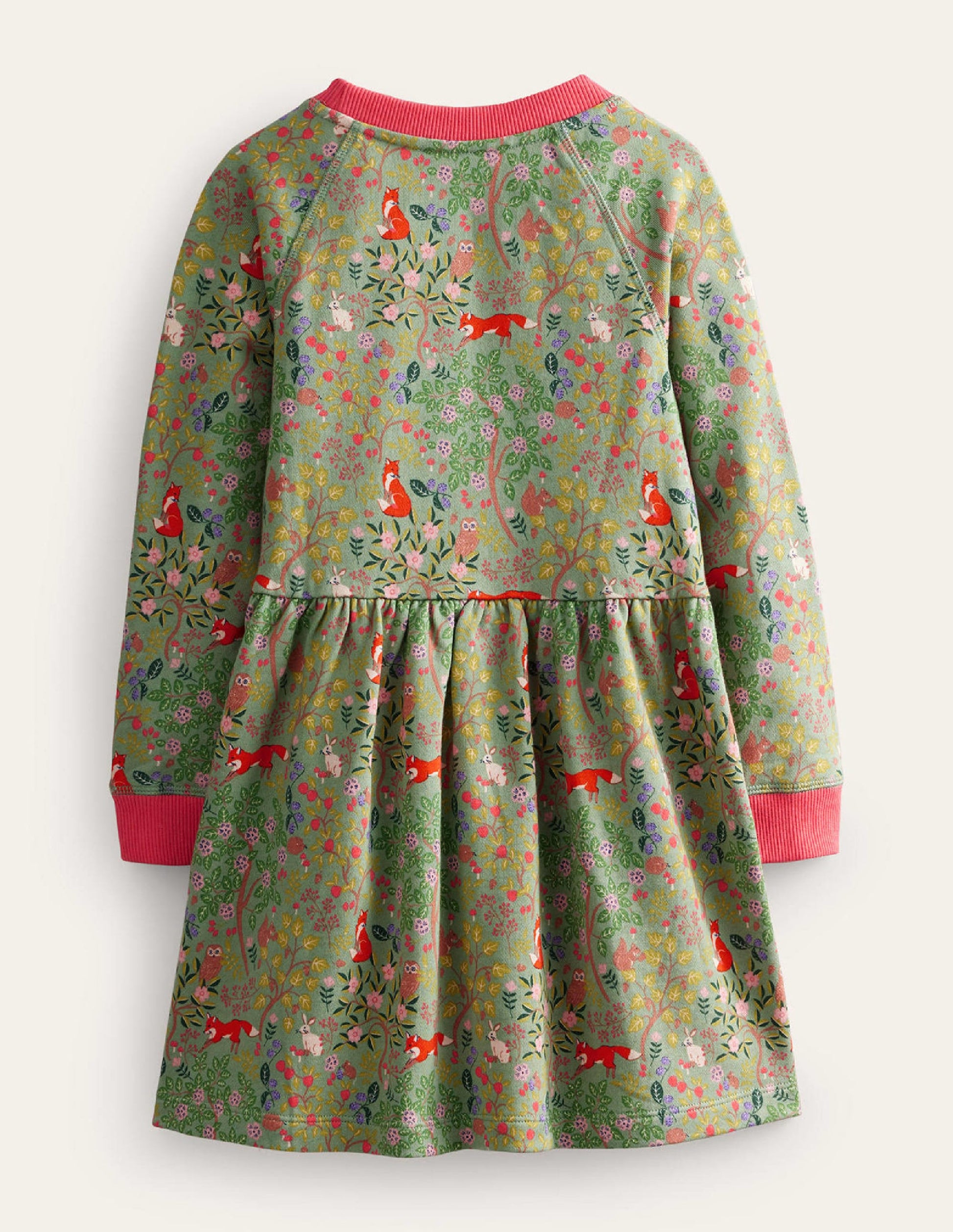 Printed Sweatshirt Dress-Green Smoke Woodland-2