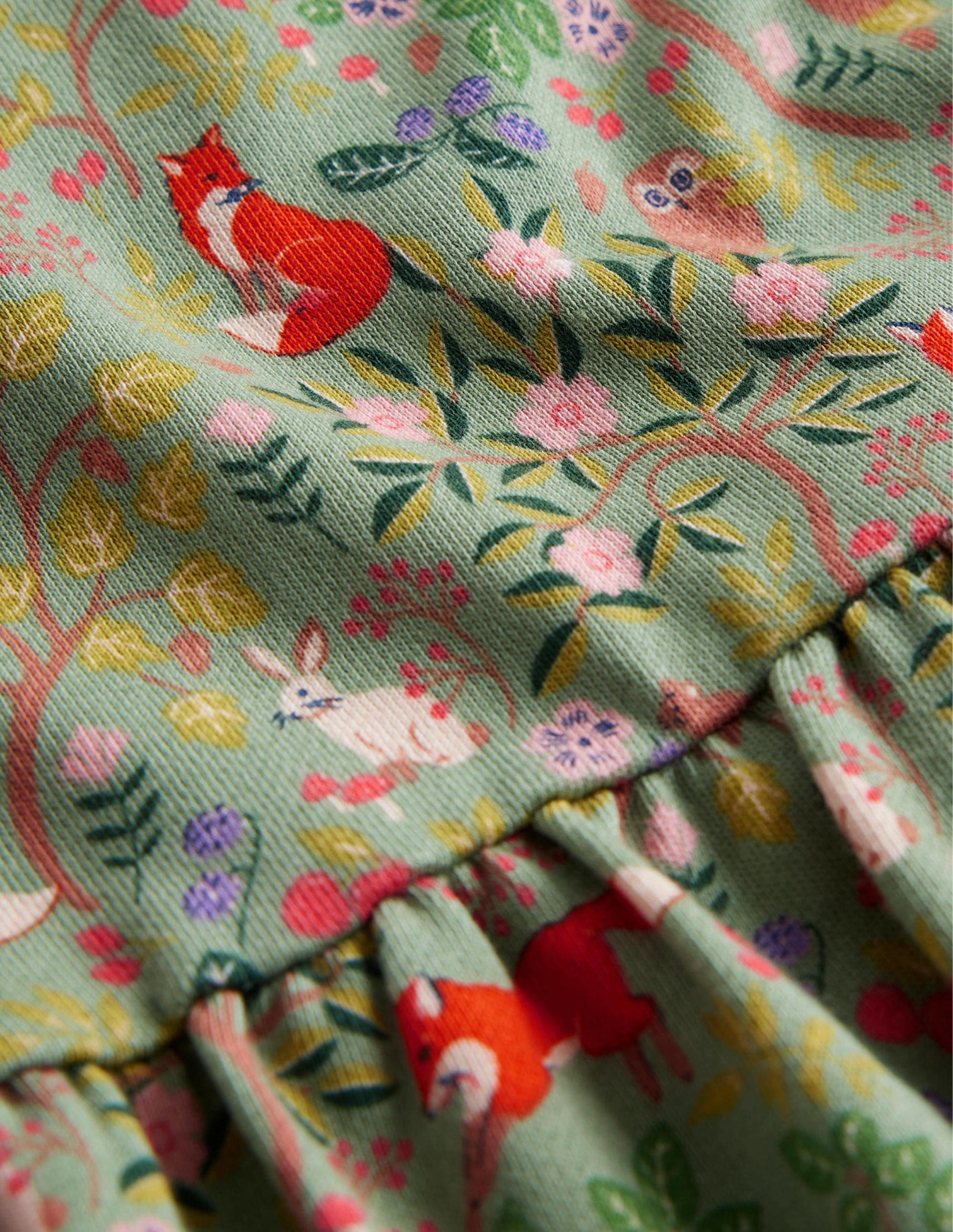 Printed Sweatshirt Dress-Green Smoke Woodland-3