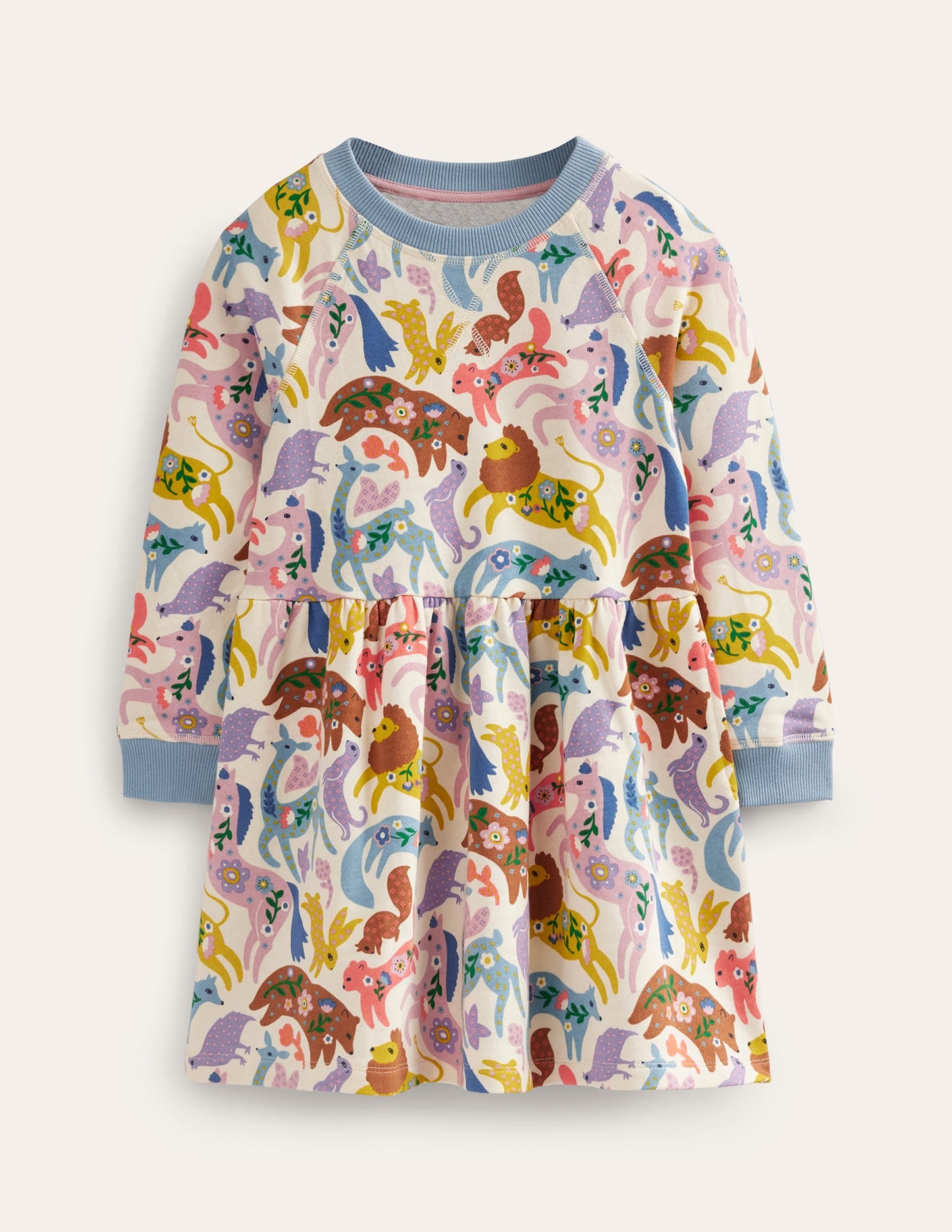 Printed Sweatshirt Dress-Multi Folk Freinds-1