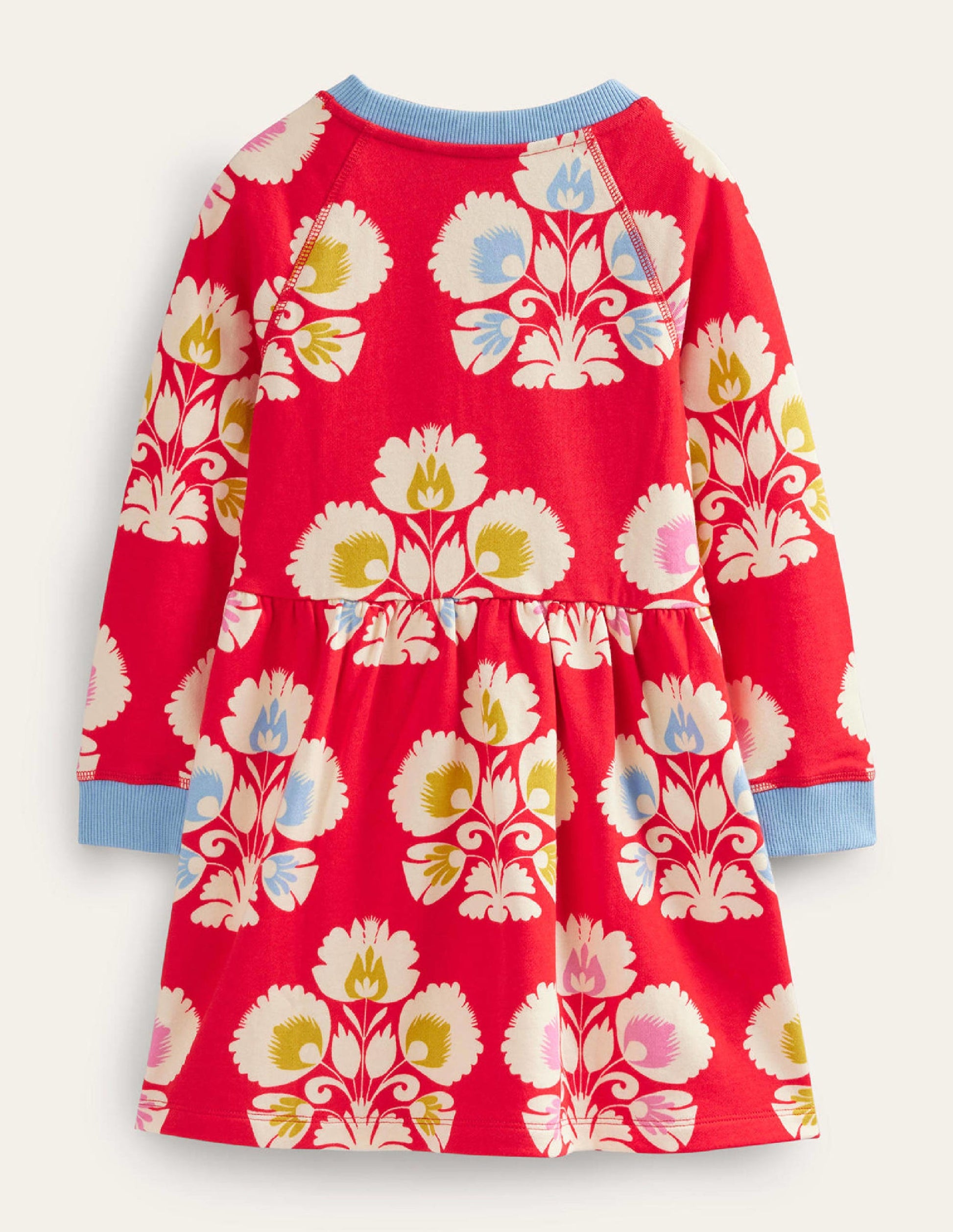 Printed Sweatshirt Dress-Strawberry Tart Woodblock-2