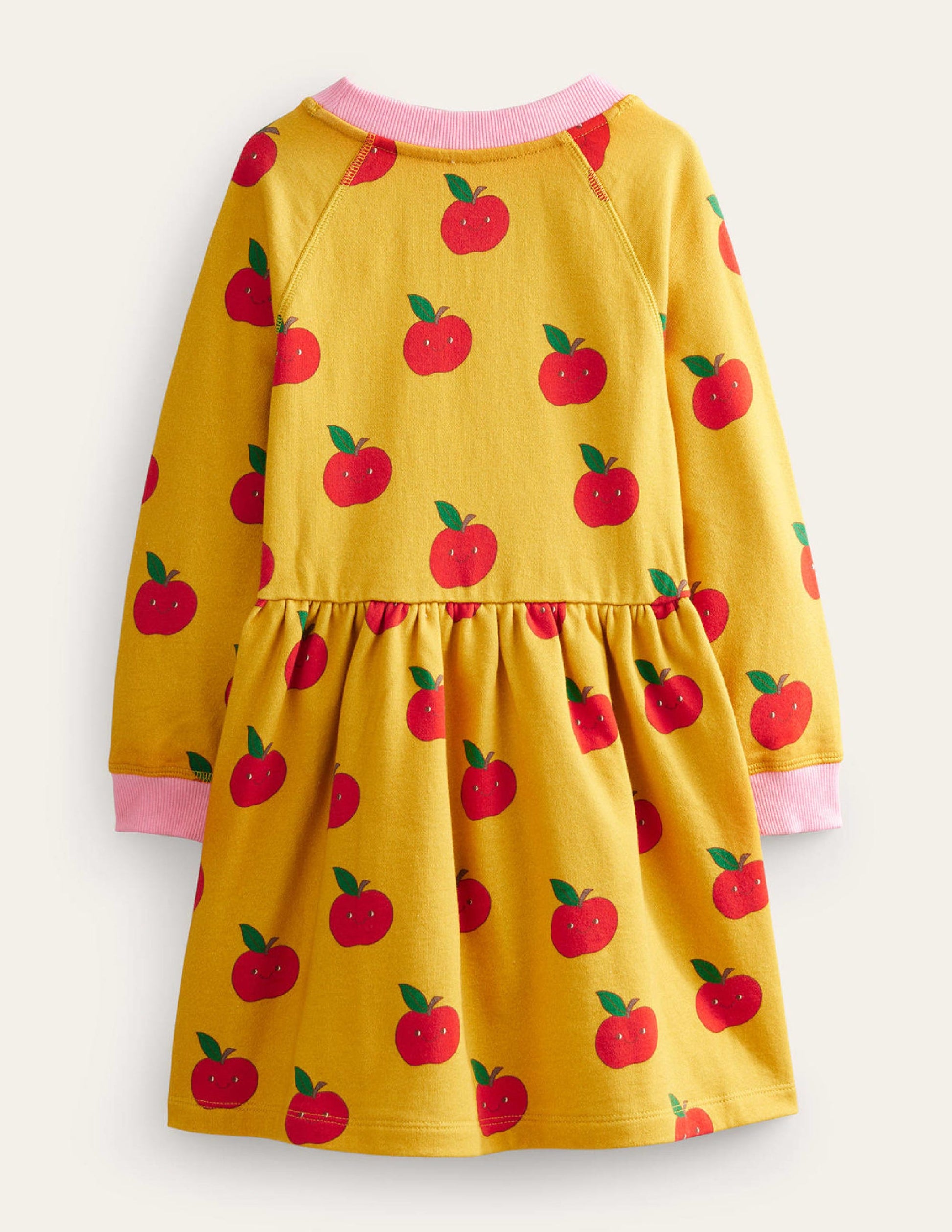 Printed Sweatshirt Dress-Oil yellow Apples-2