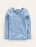 Geripptes Langarmshirt-Dämmerungsblau