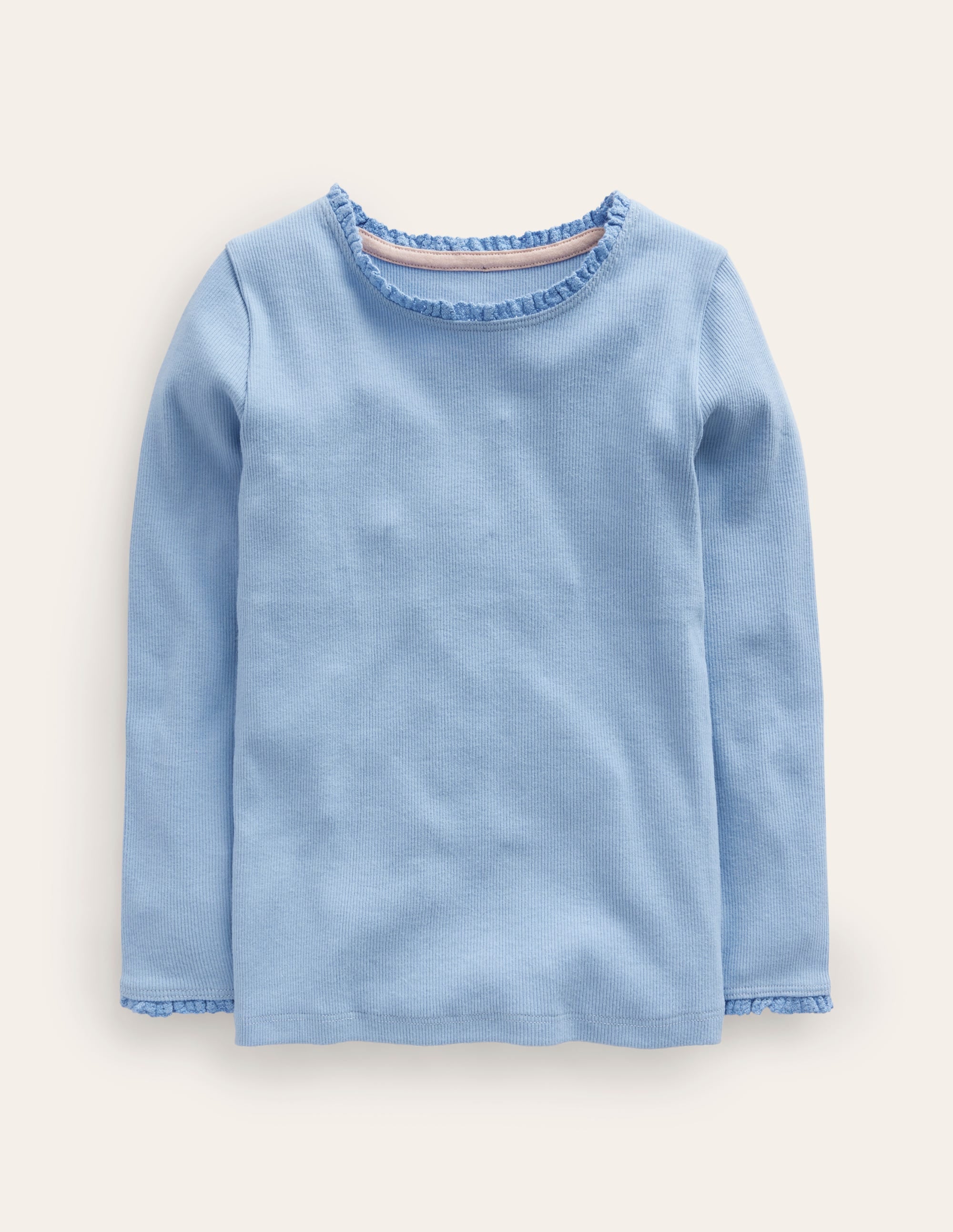 Geripptes Langarmshirt-Dämmerungsblau - Image 1