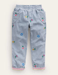 Gefütterte Cordhose zum Hineinschlüpfen-Kieselblau