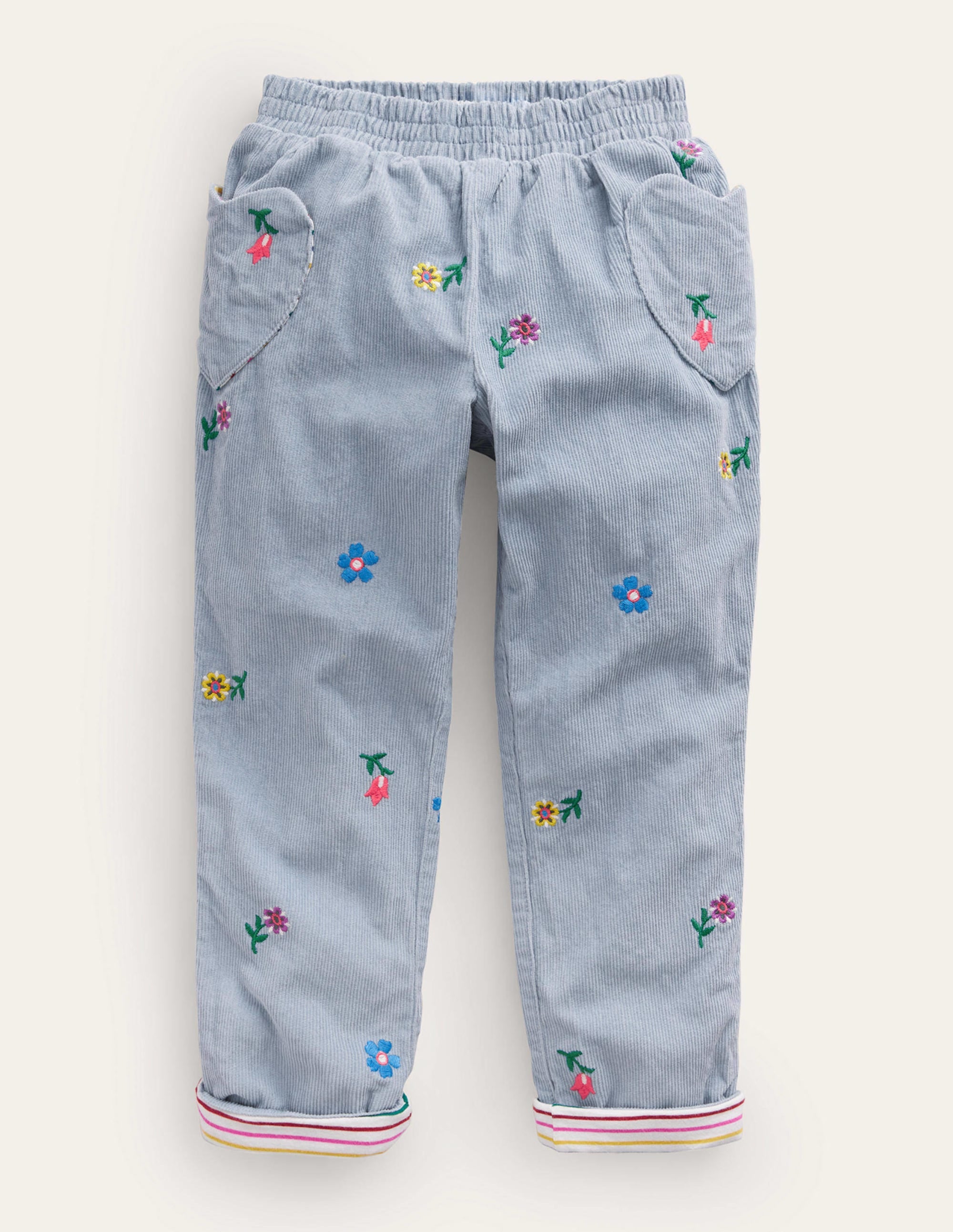 Gefütterte Cordhose zum Hineinschlüpfen-Kieselblau - Image 1