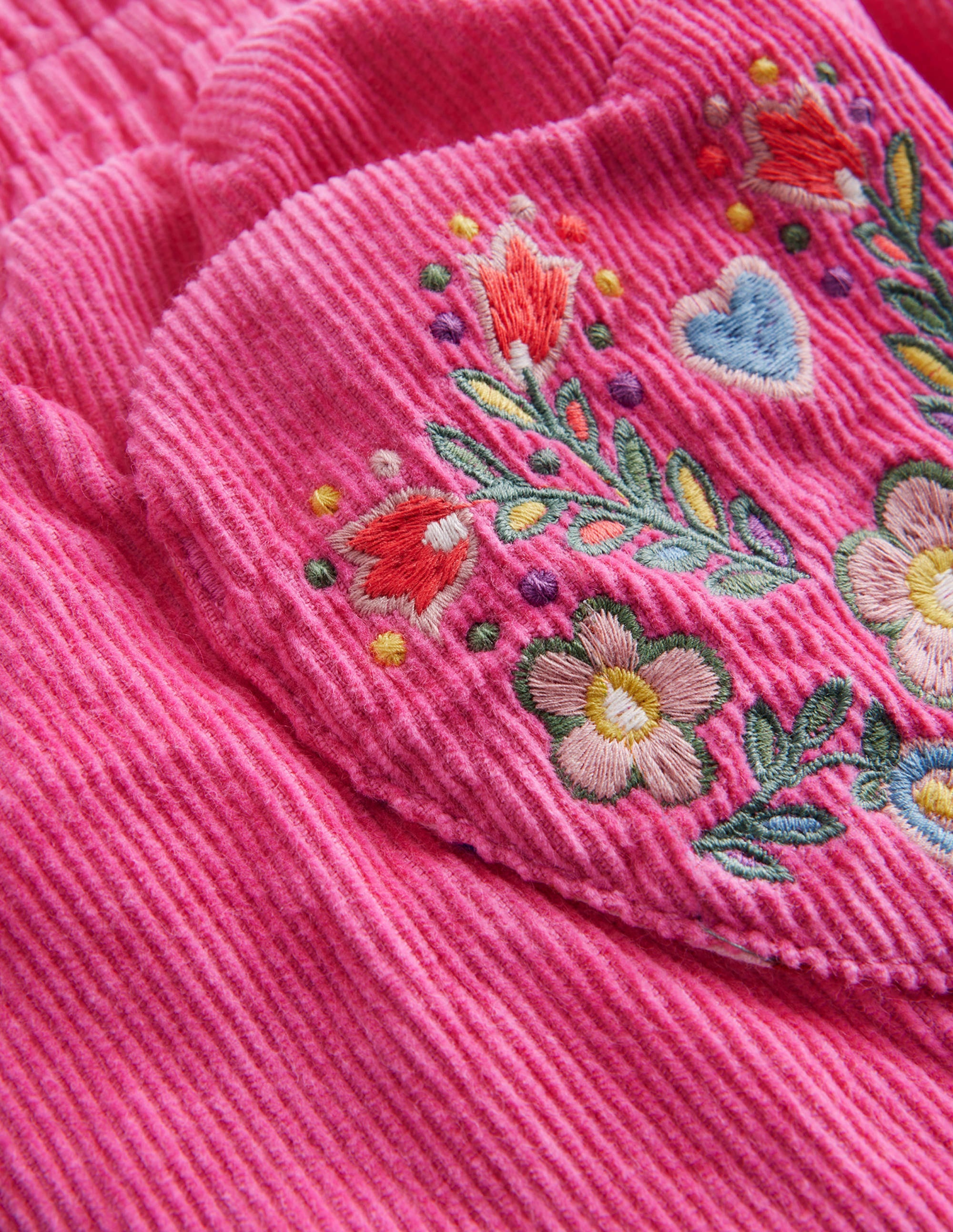 Lined Cord Pull-On Trousers-Mid Pink - Image 3