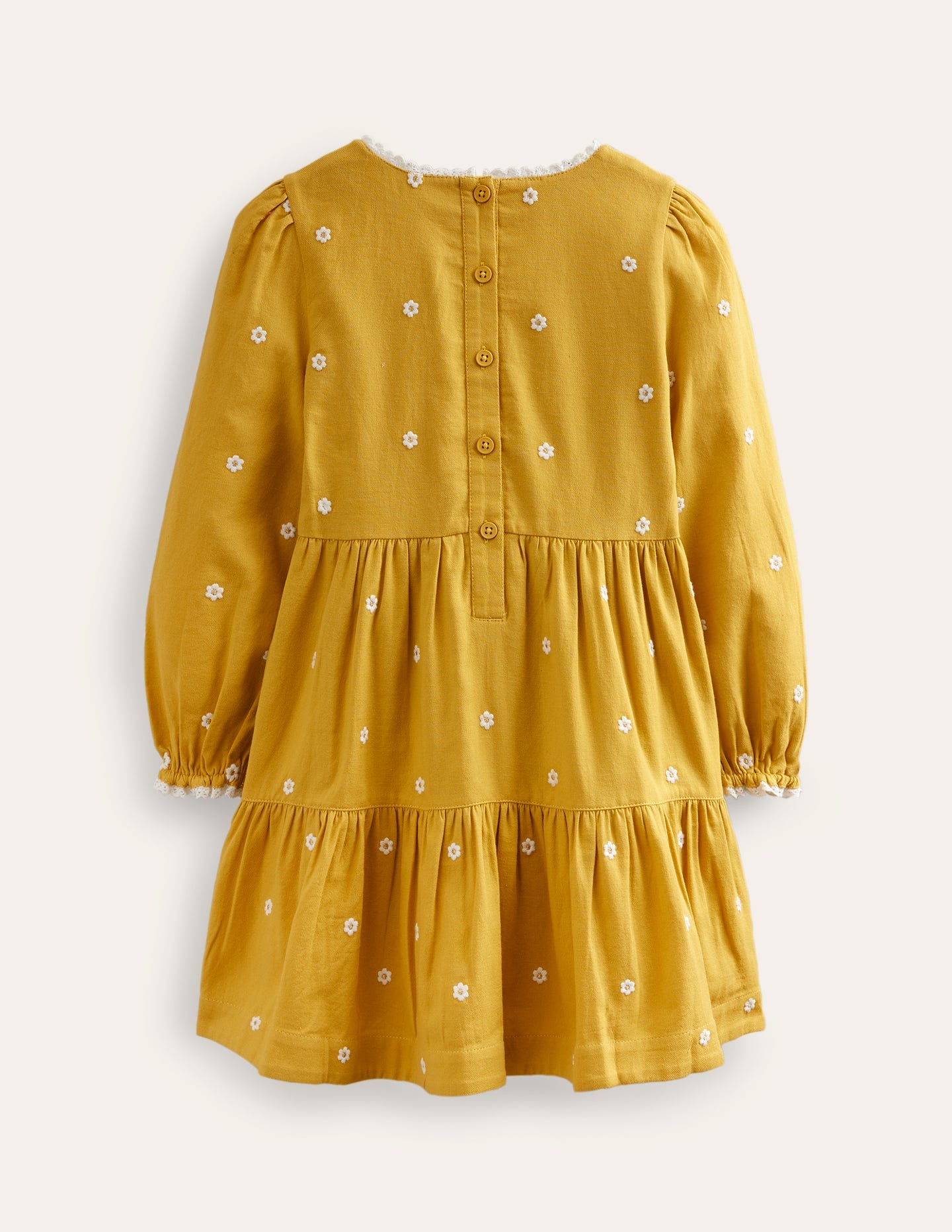 Robe tournoyante brodée-Pâquerette jaune rayon de miel - Image 2