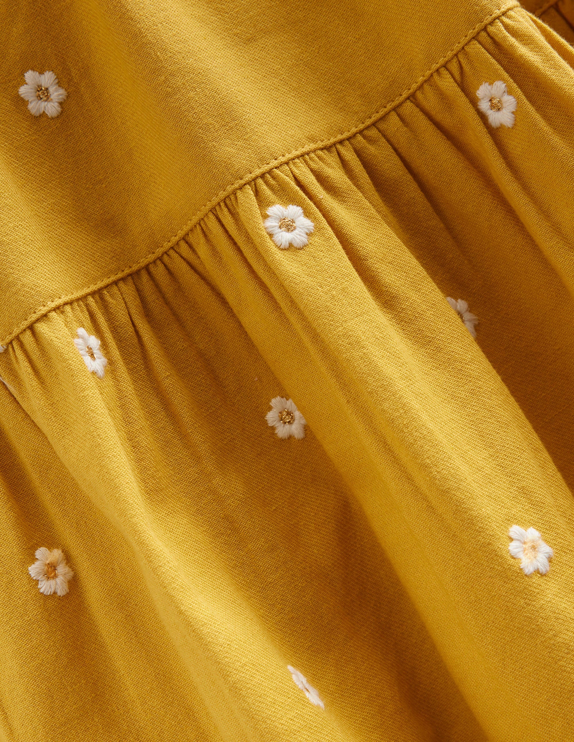 Robe tournoyante brodée-Pâquerette jaune rayon de miel - Image 3