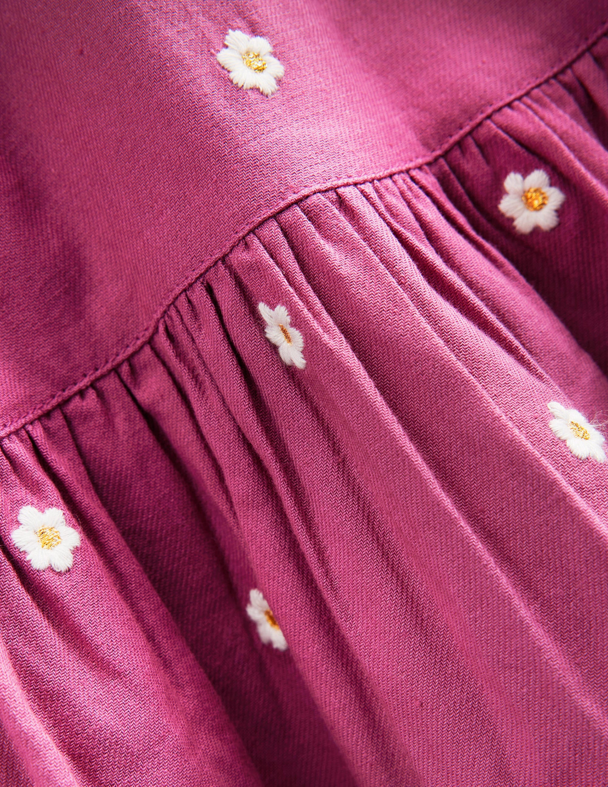 Robe tournoyante brodée-Pâquerette rose tasse de thé - Image 3