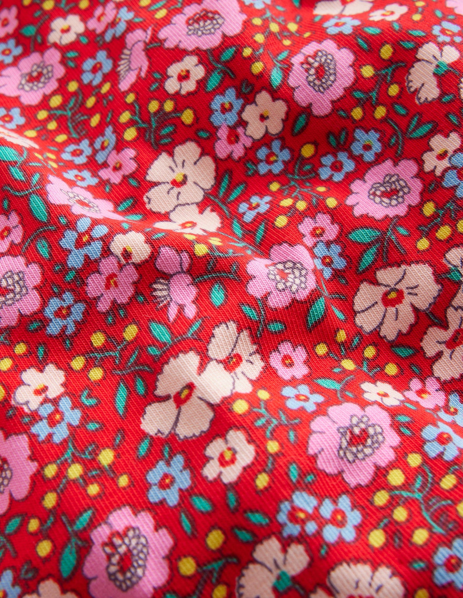 Superweiches Oberteil mit Rollkragen-Leuchtendes Rot Festliche Blume-3