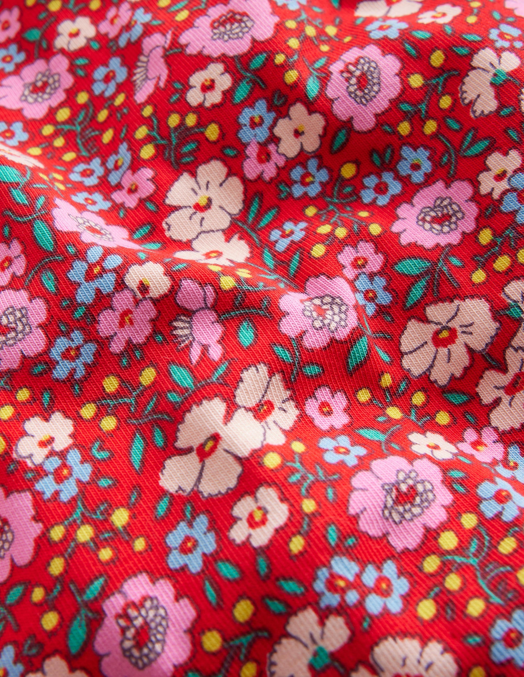 Superweiches Oberteil mit Rollkragen-Leuchtendes Rot Festliche Blume - Image 3