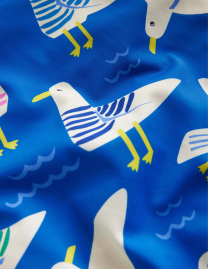 Maillot de bain imprimé croisé dans le dos-Mouettes bleu Directoire-3